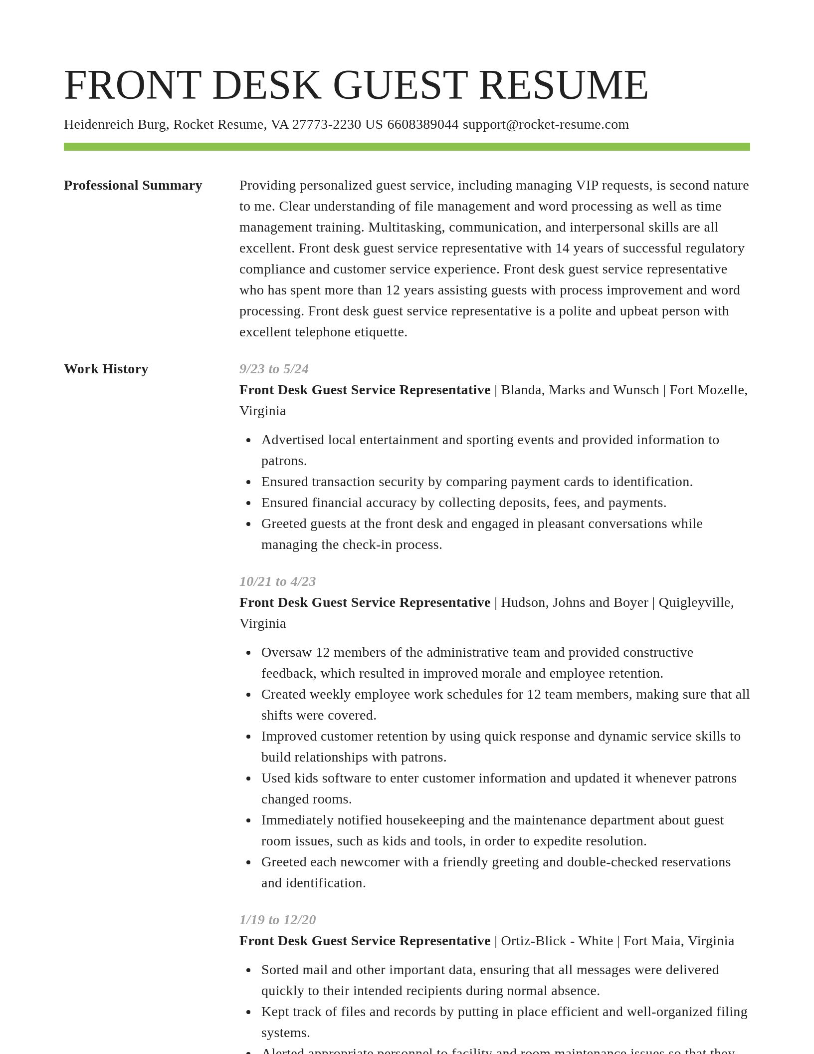 Smart resume template