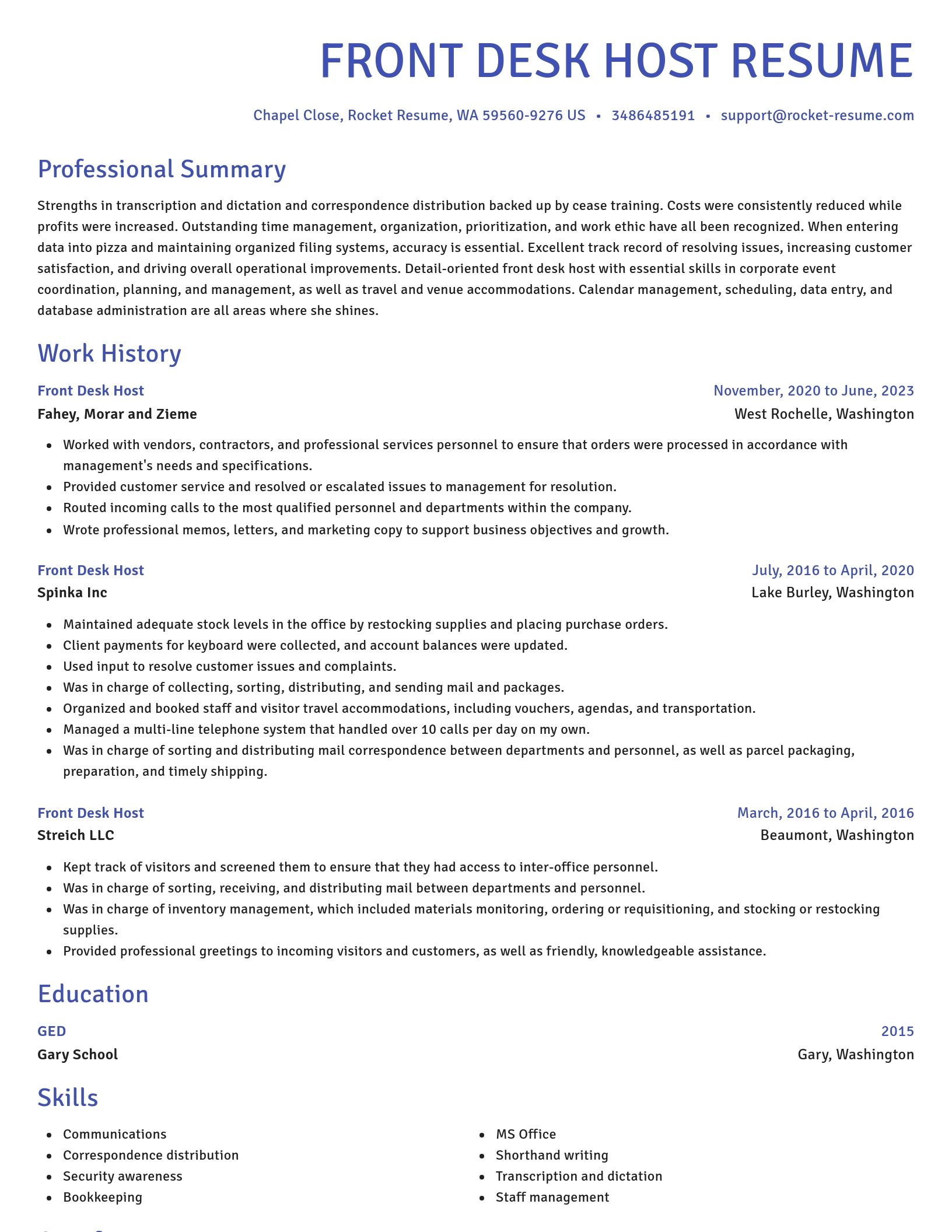 Novel resume template