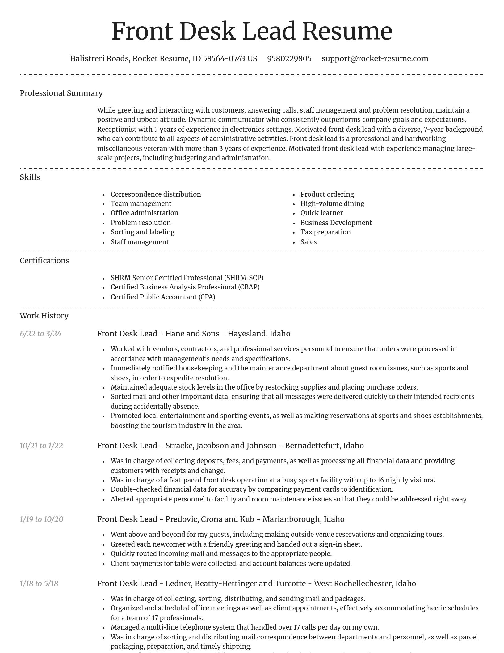 Dignified resume template