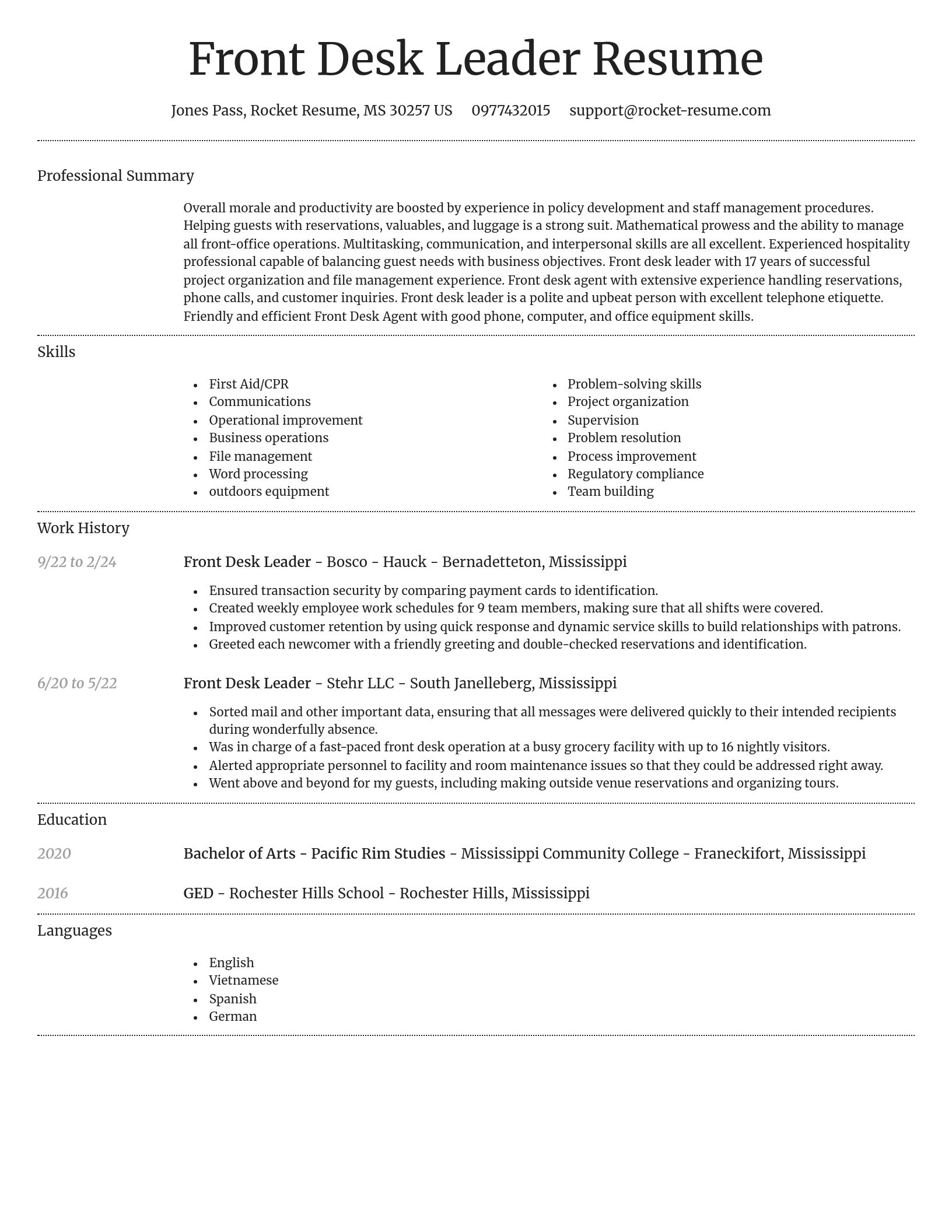 Dignified resume template