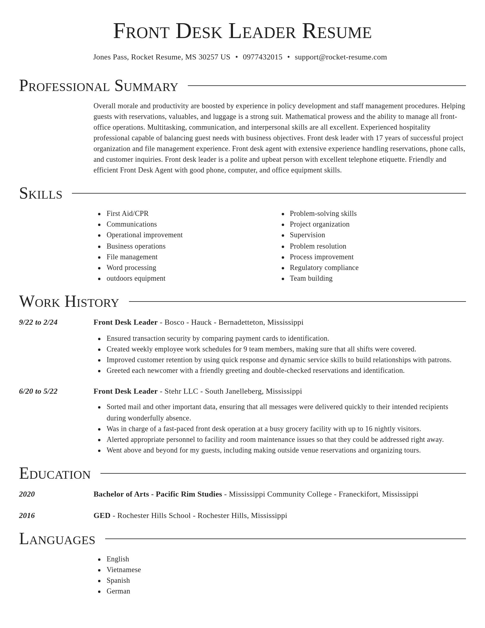 Director resume template