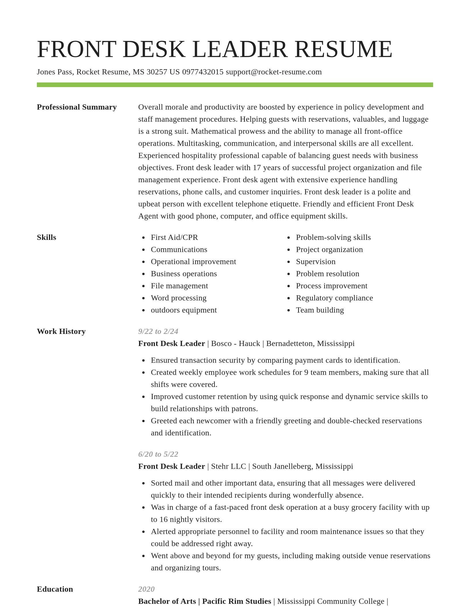 Smart resume template