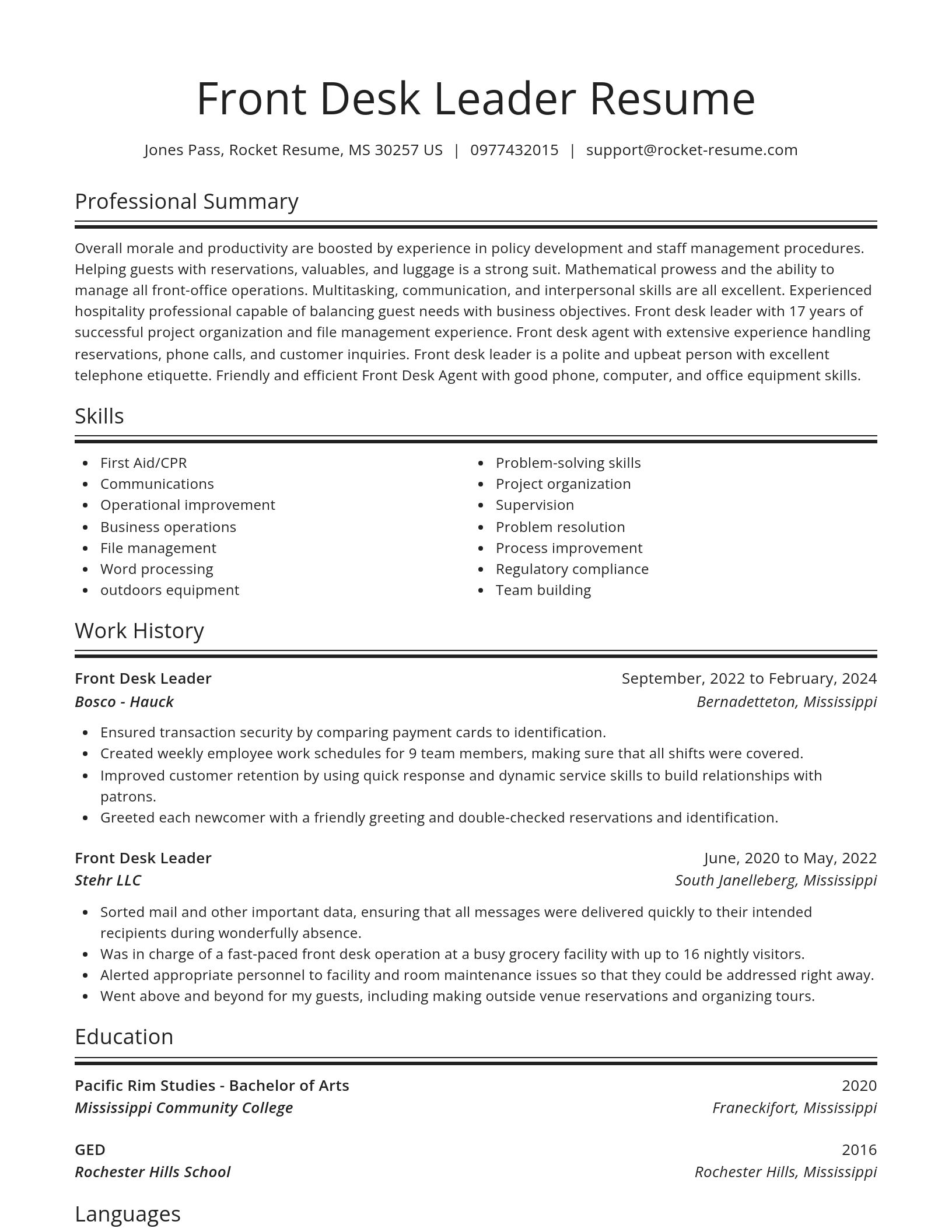 Spotlight resume template