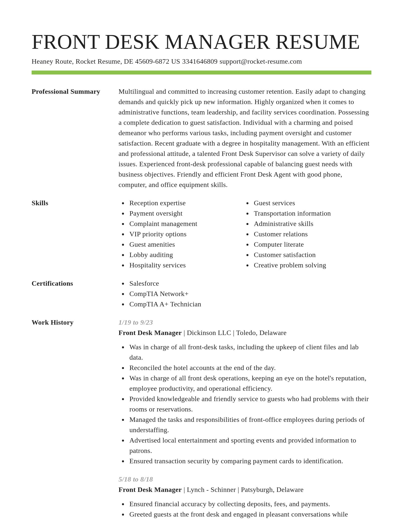 Smart resume template