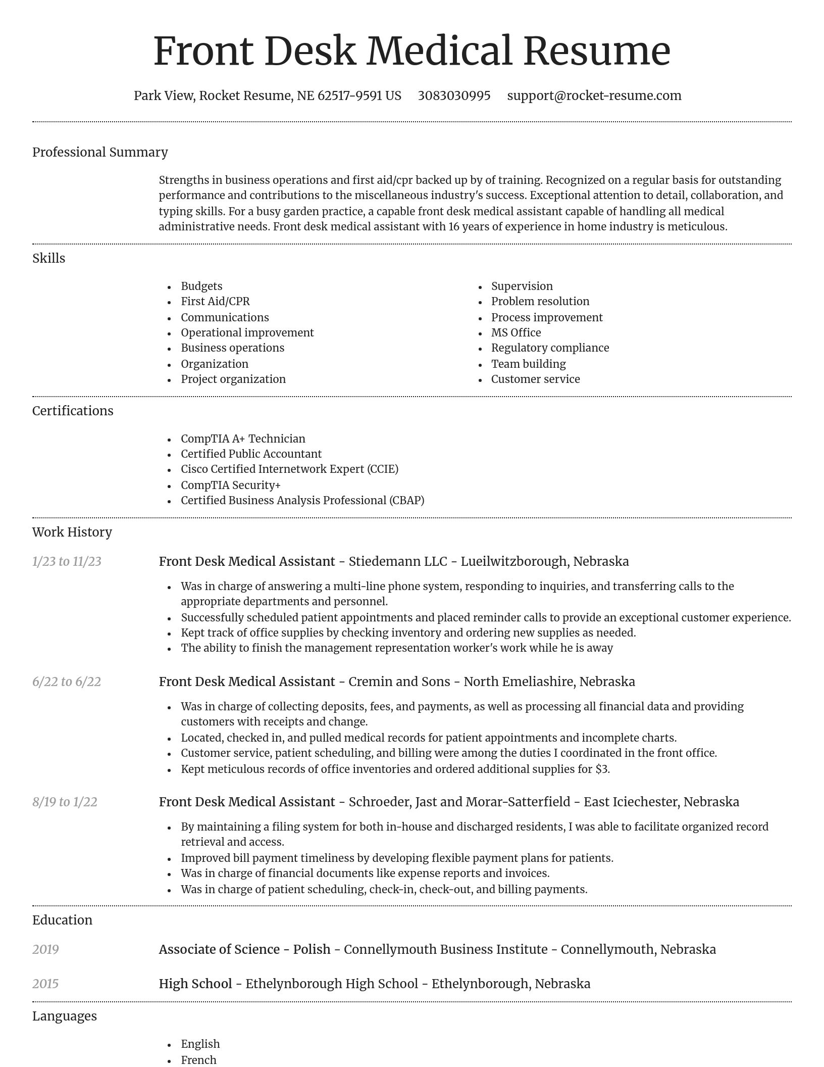 Dignified resume template