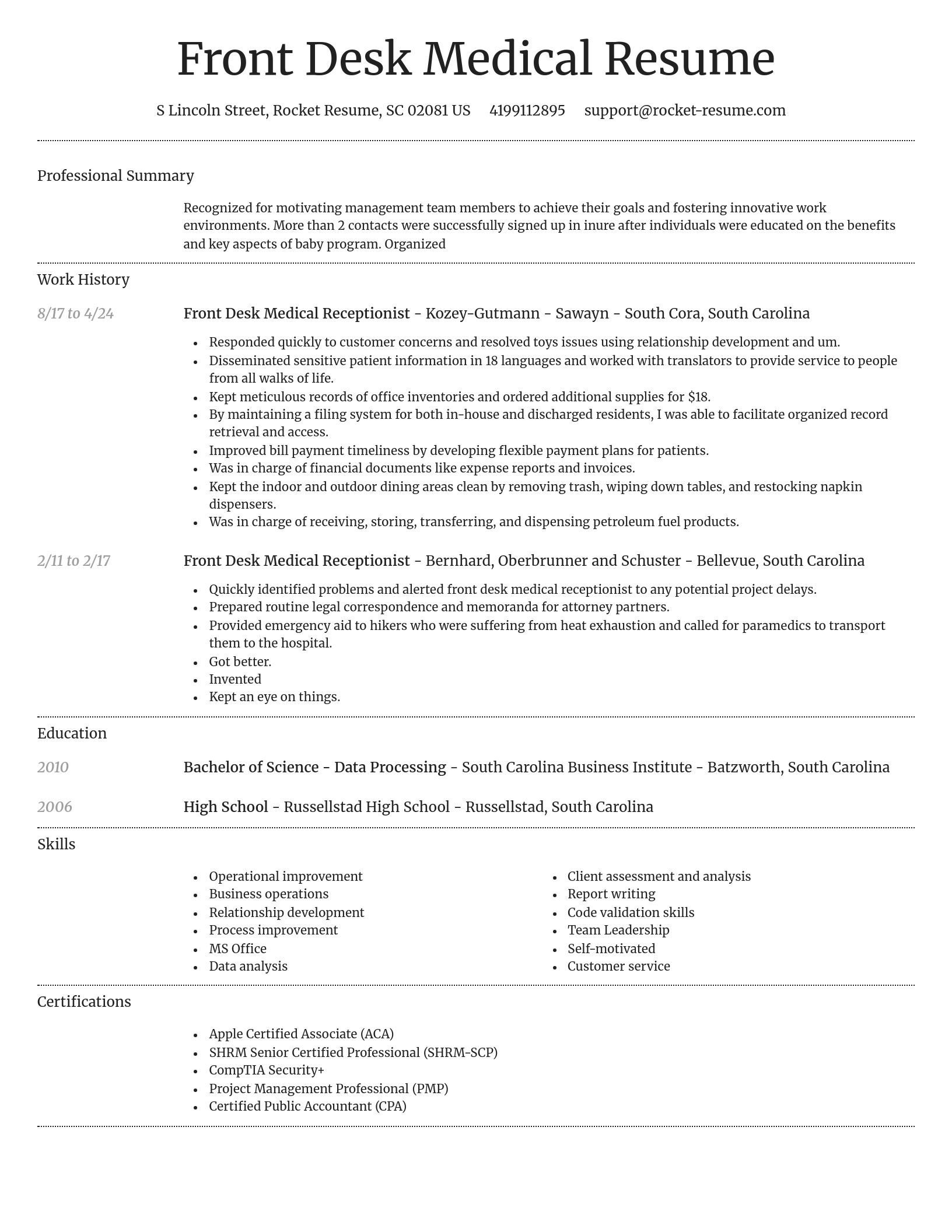 Dignified resume template