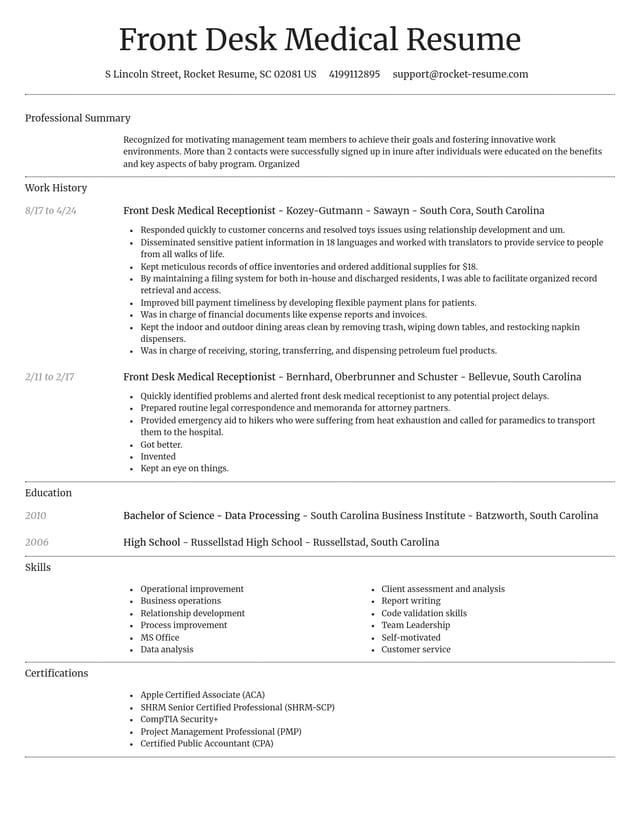 Dignified resume template