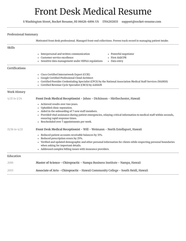 Dignified resume template