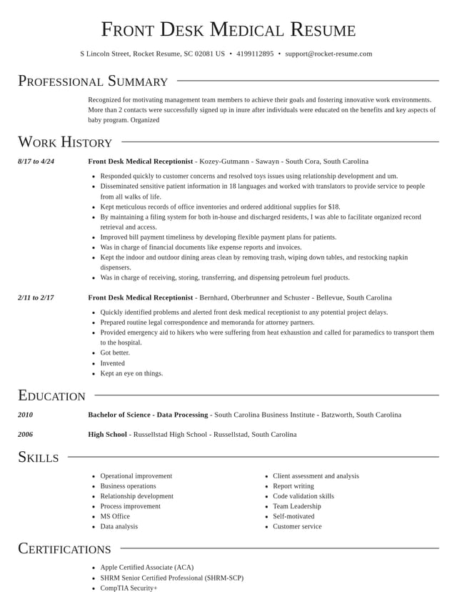 Director resume template