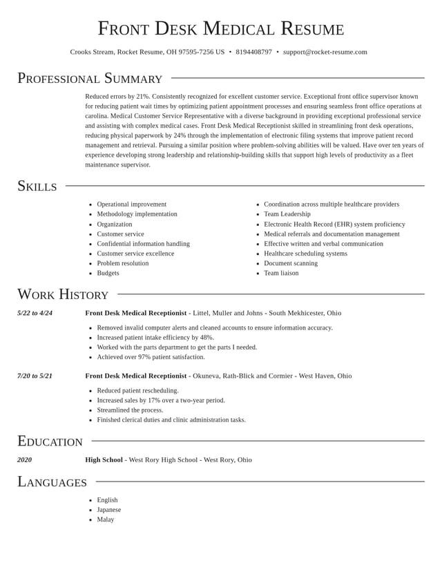 Director resume template