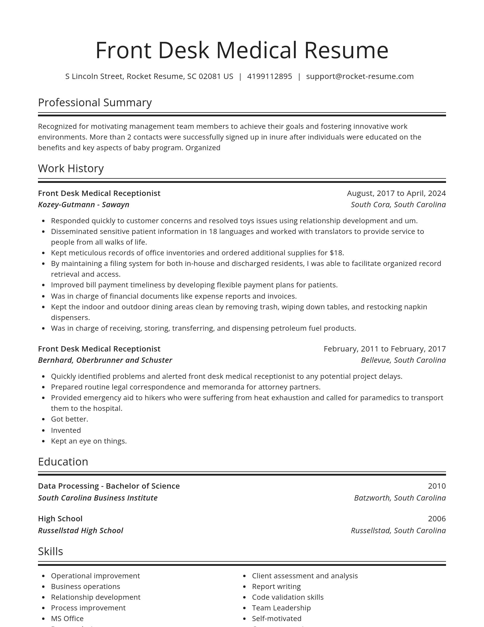 Spotlight resume template