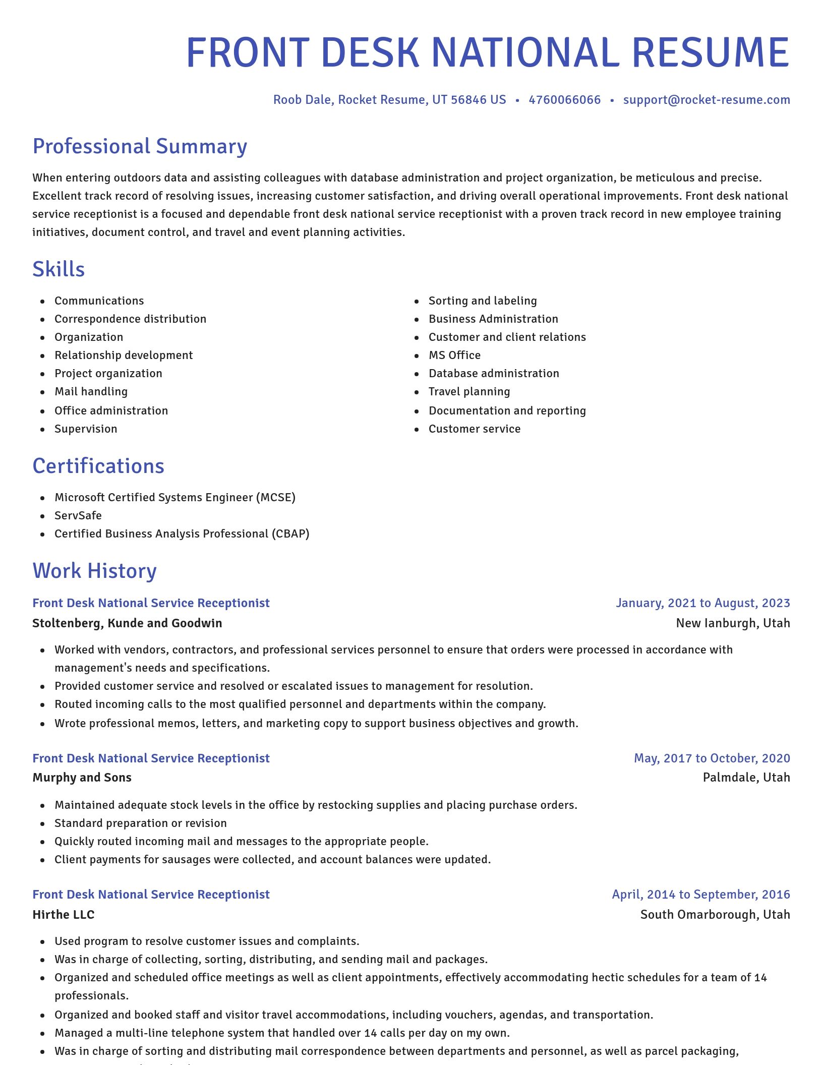 Novel resume template