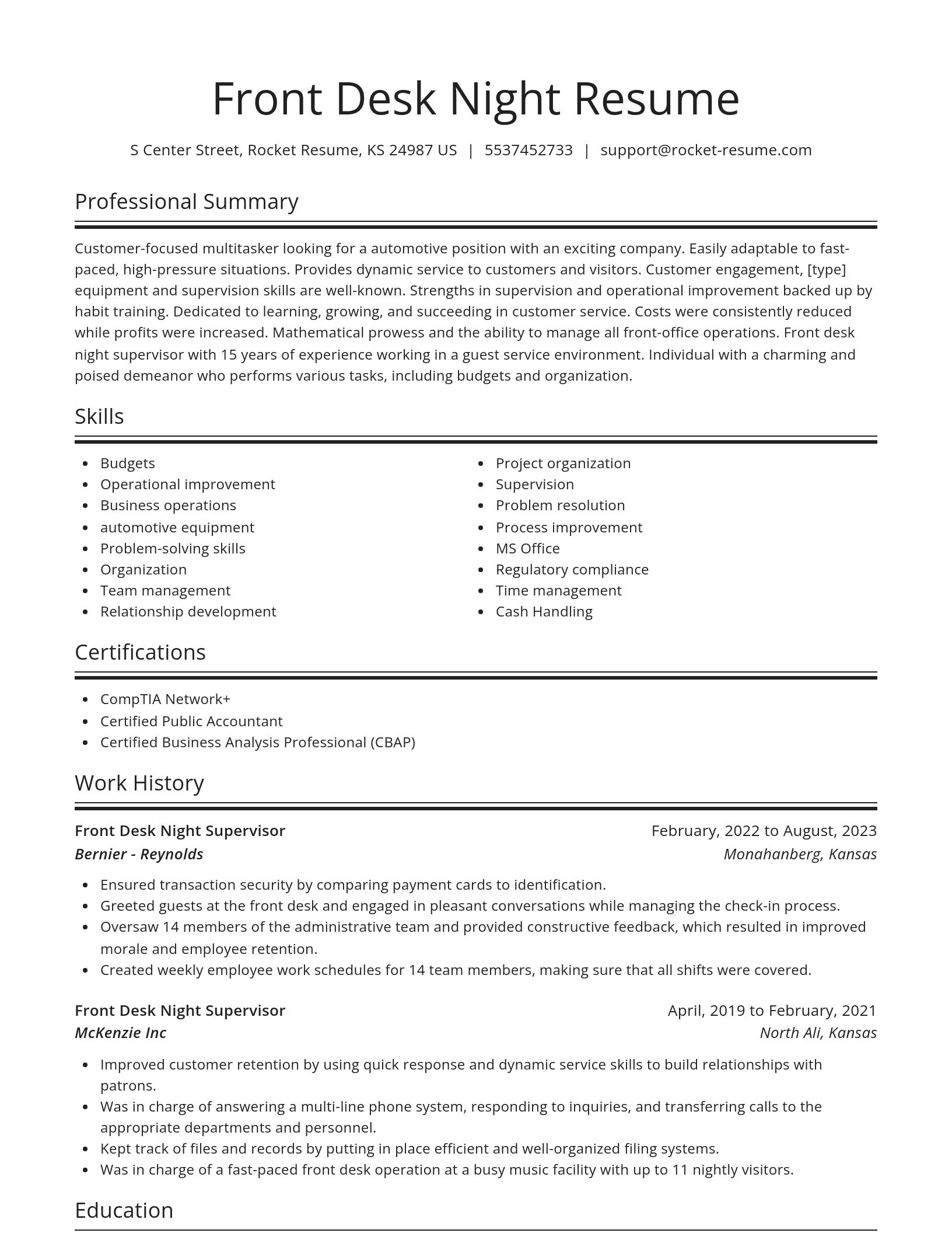 Spotlight resume template