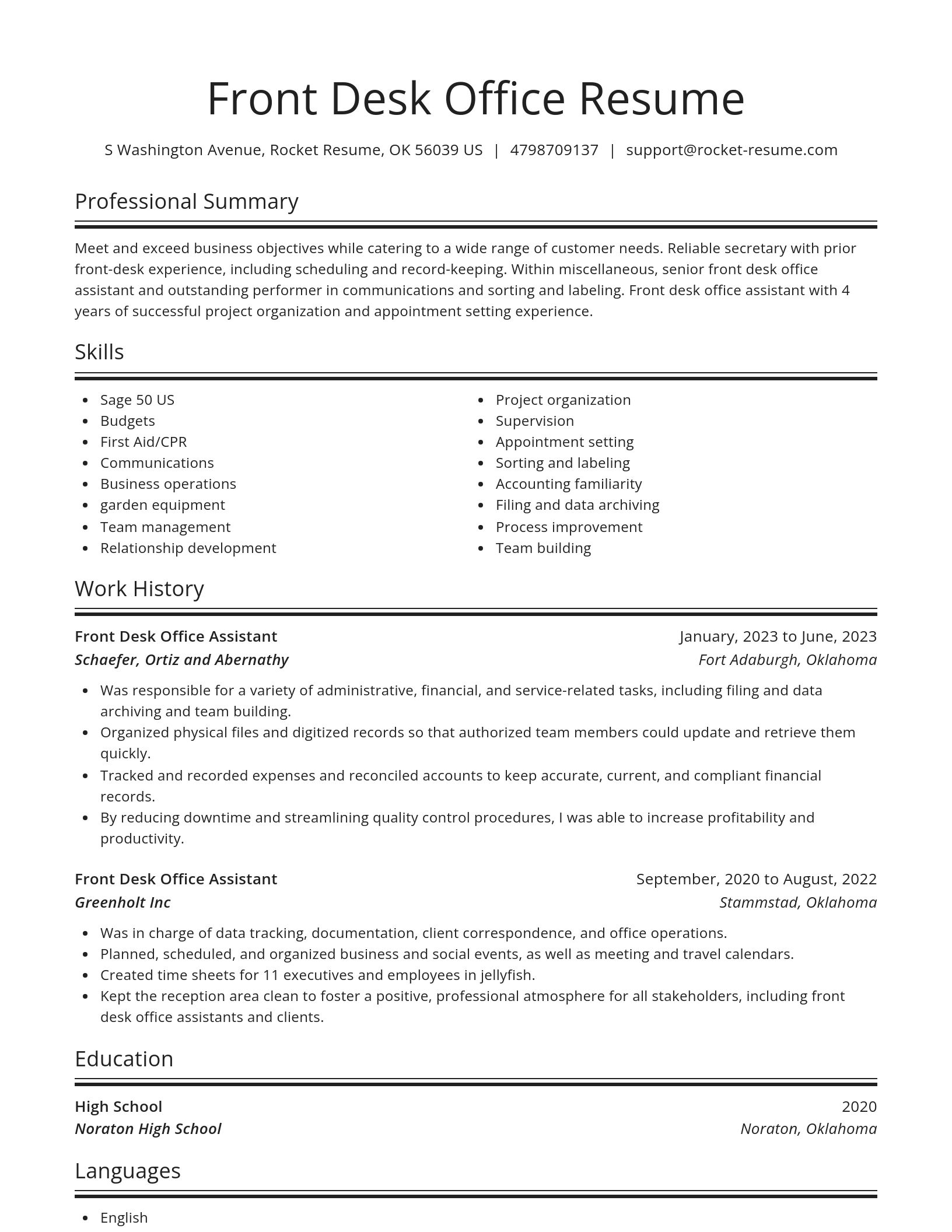 Spotlight resume template