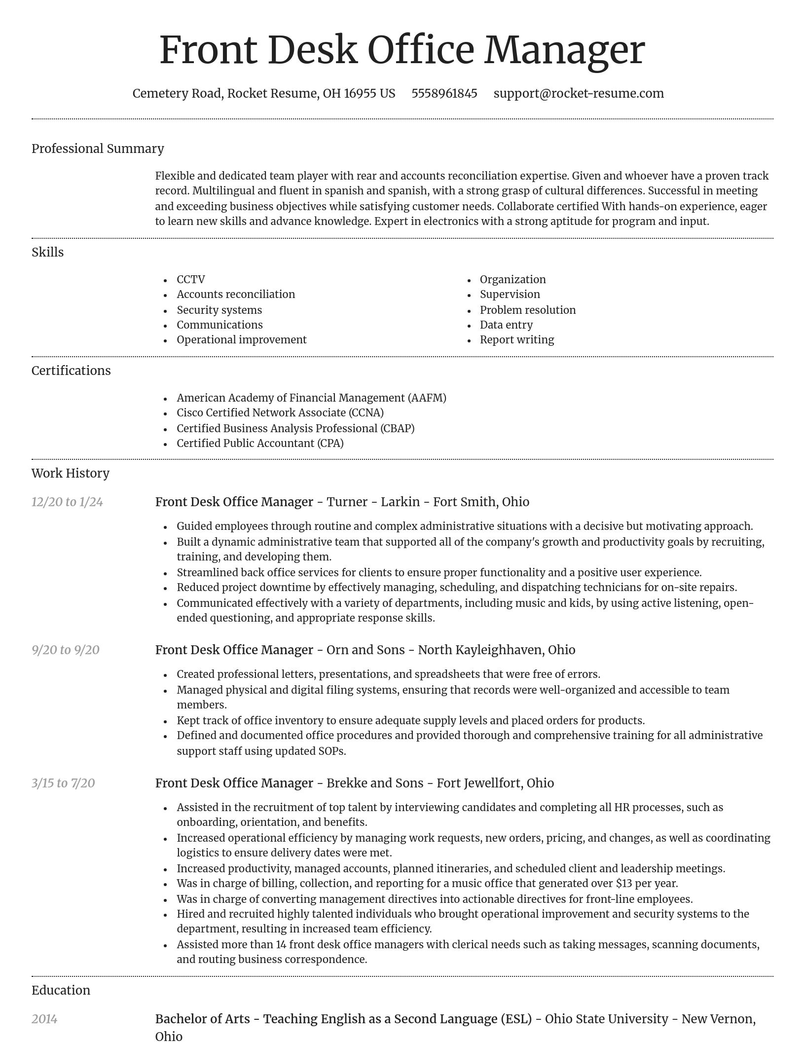 Dignified resume template