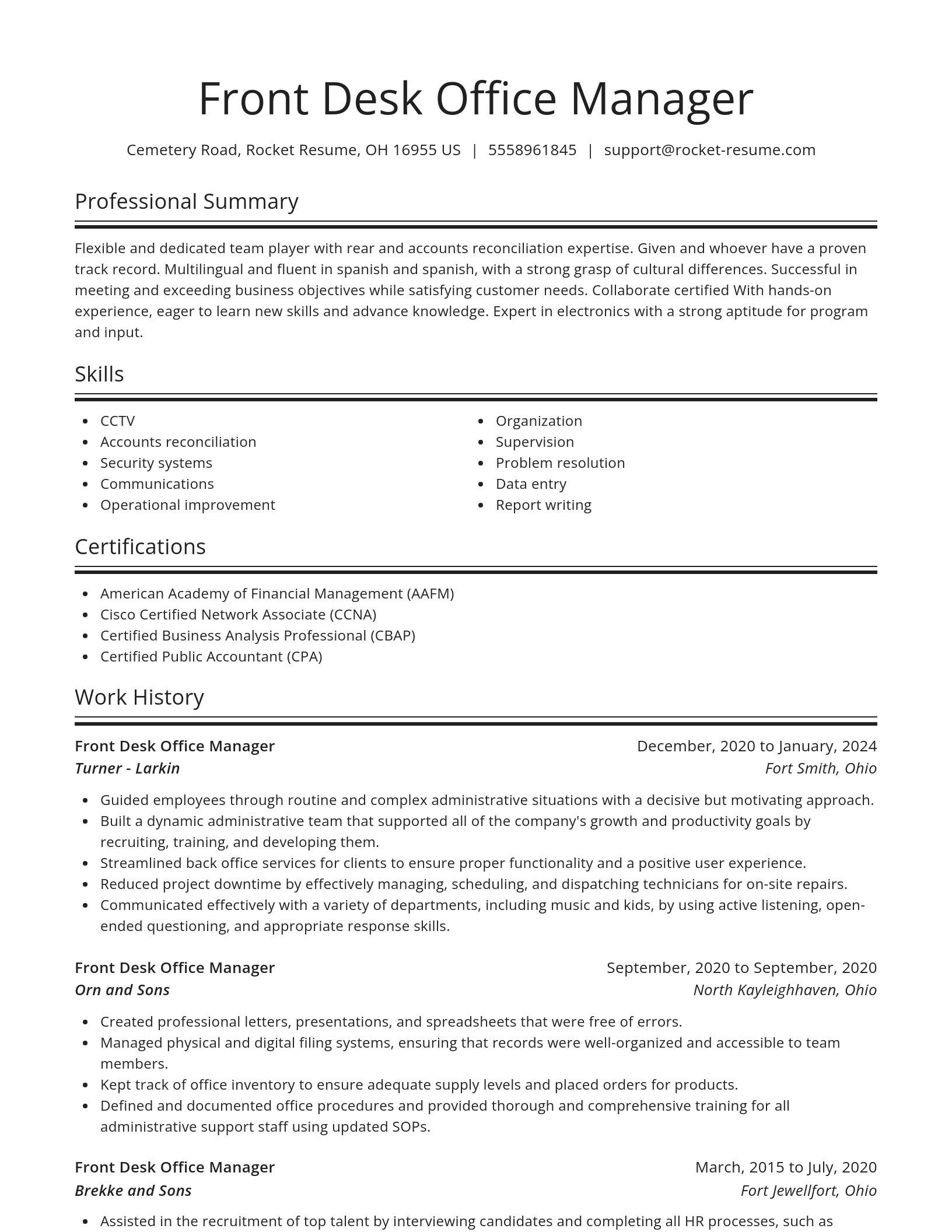 Spotlight resume template