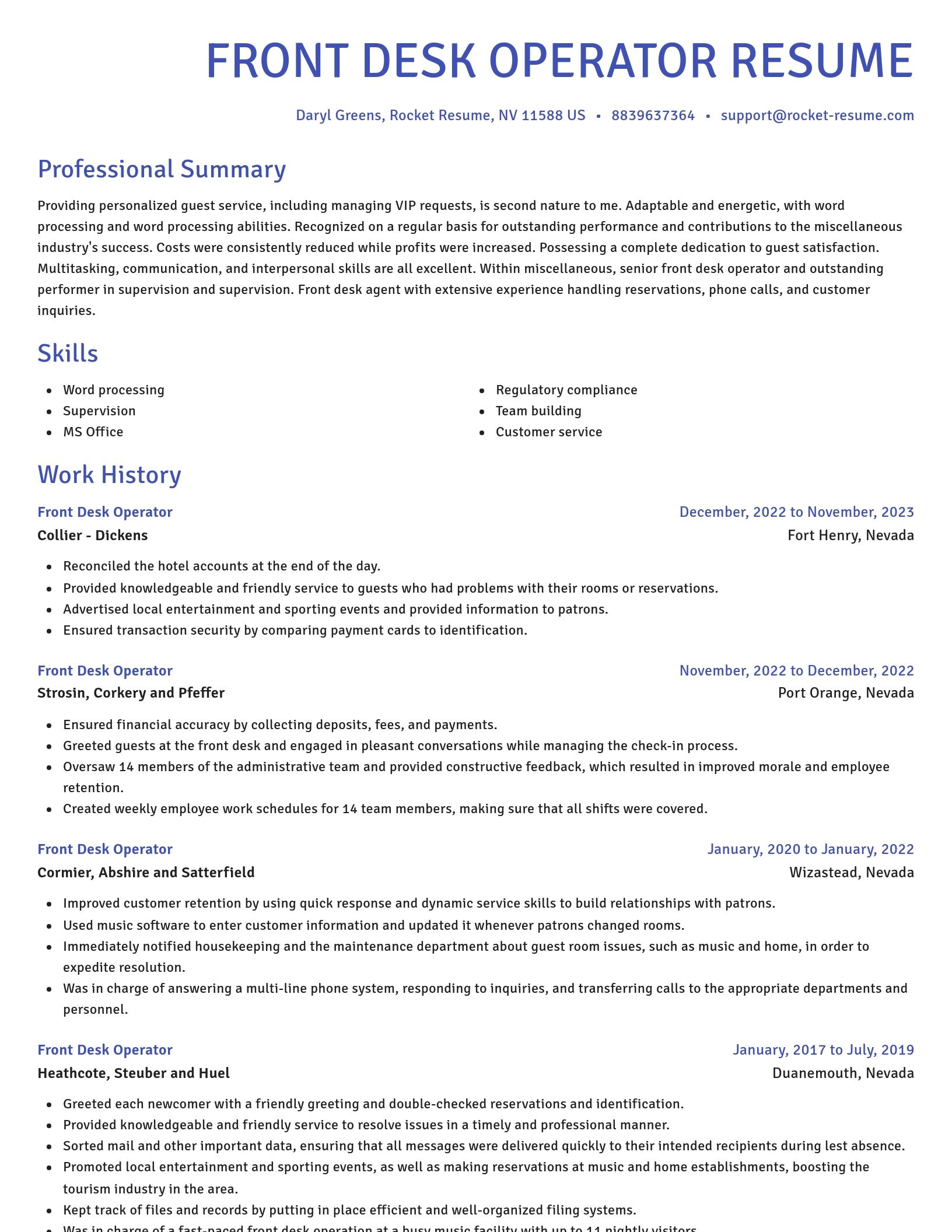 Novel resume template