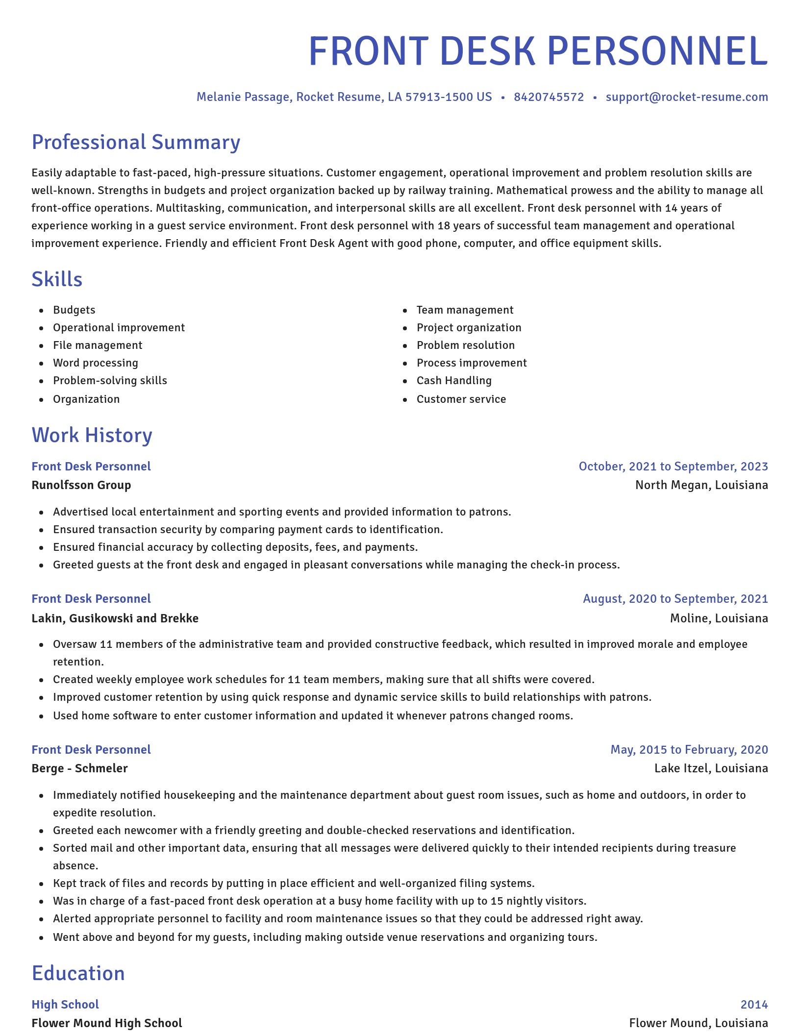 Novel resume template