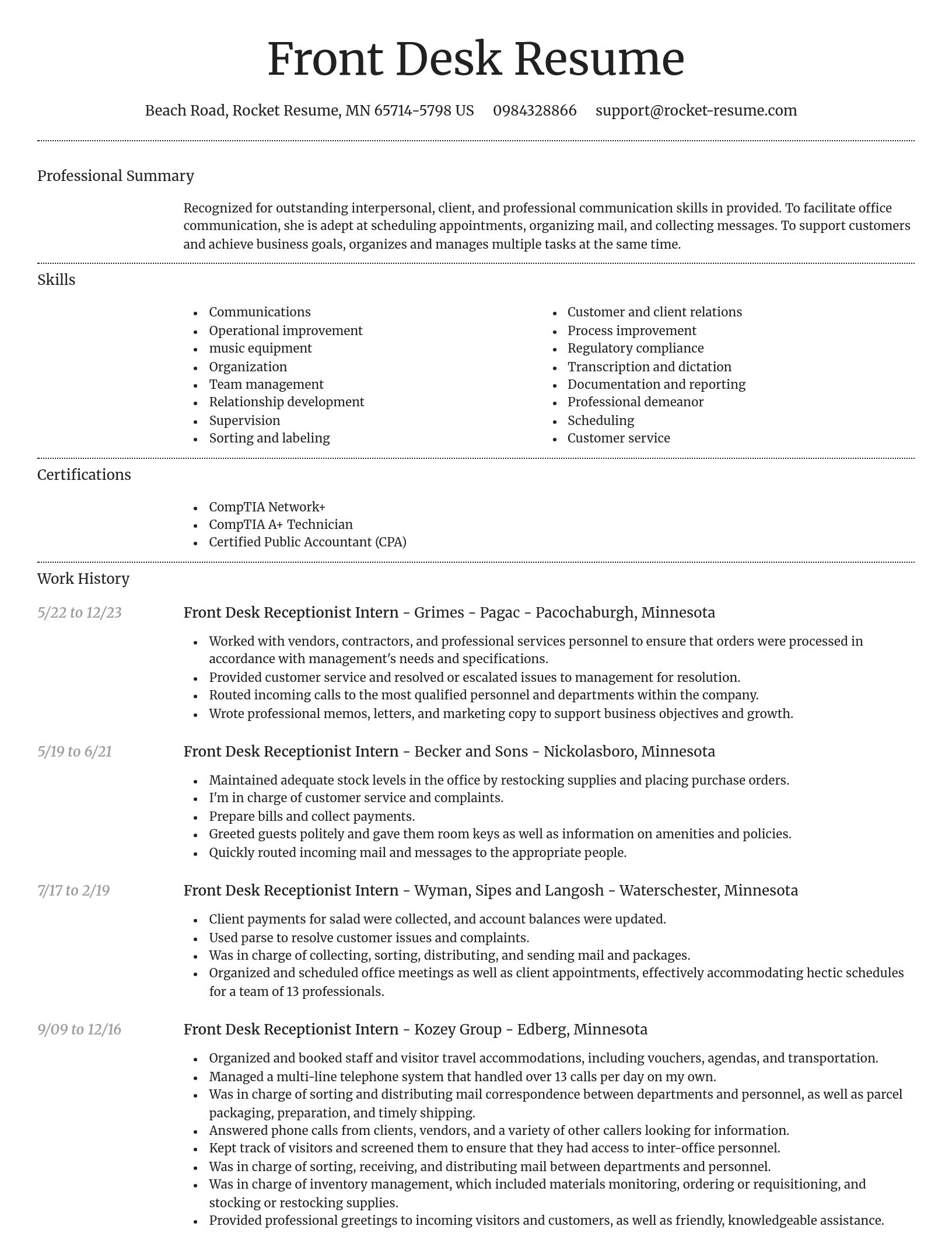 Dignified resume template