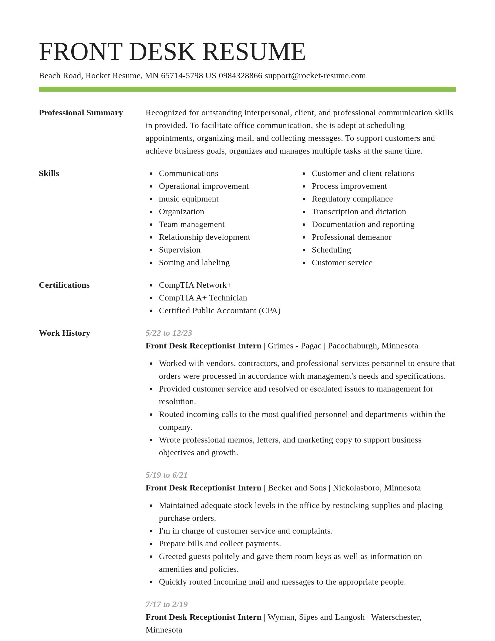 Smart resume template