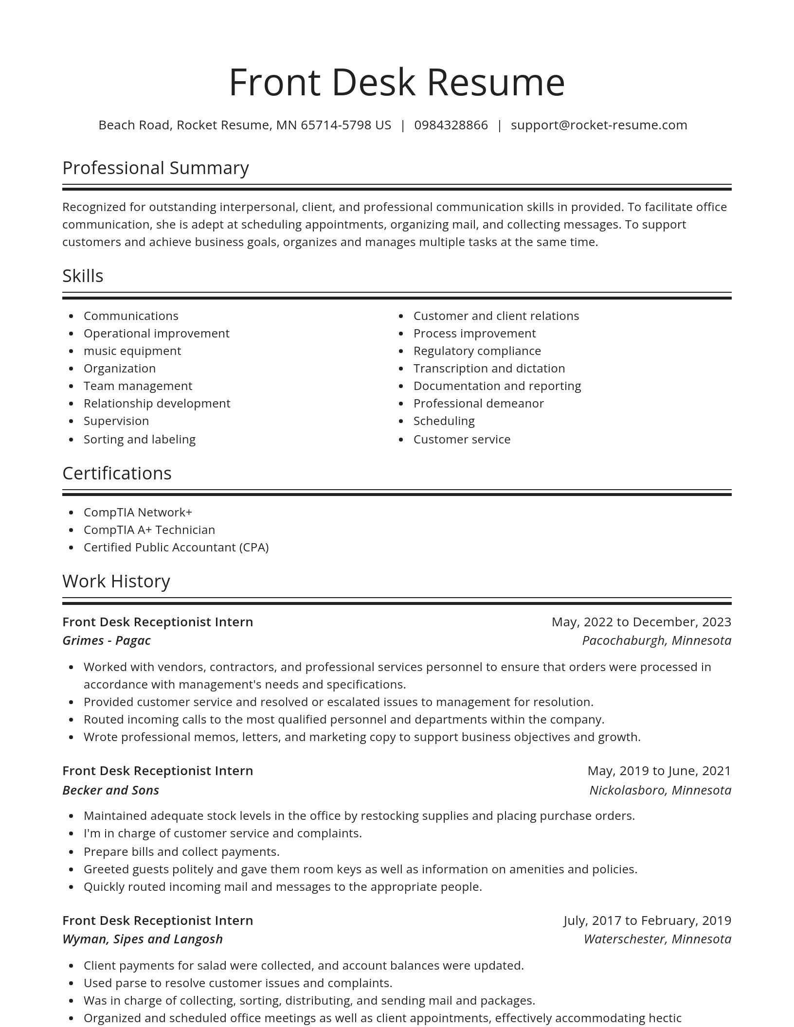 Spotlight resume template