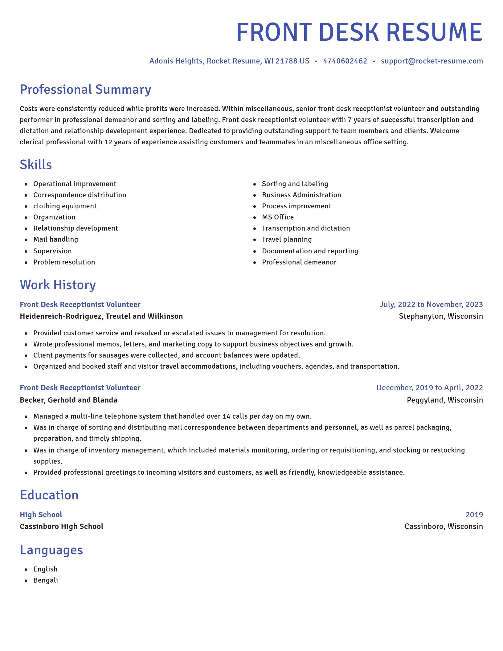 Novel resume template