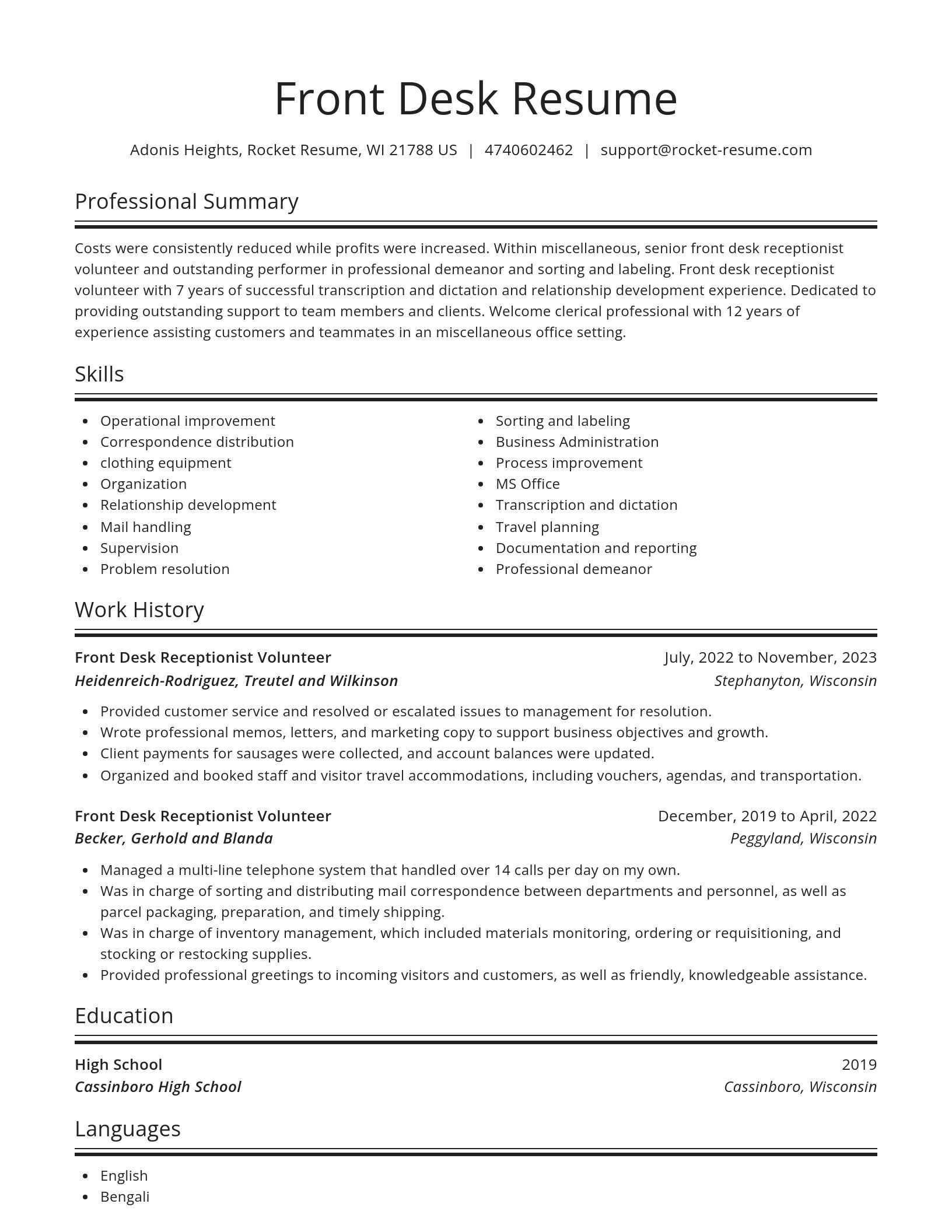 Spotlight resume template