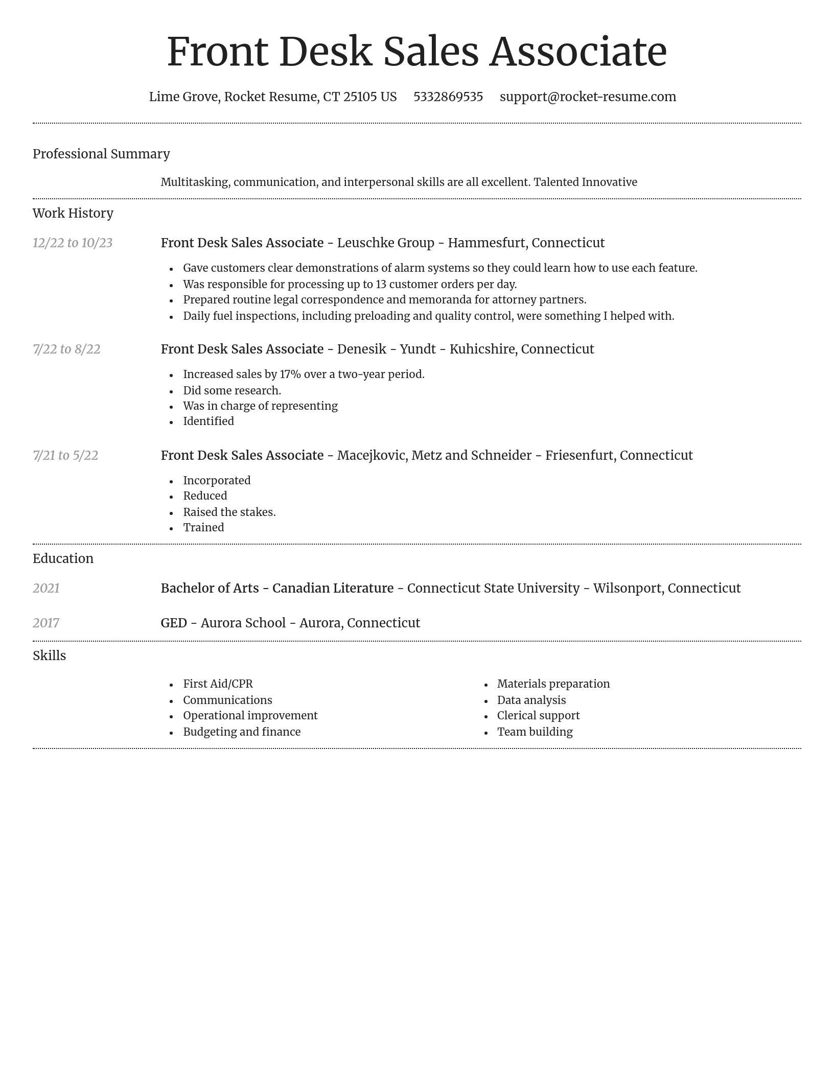 Dignified resume template