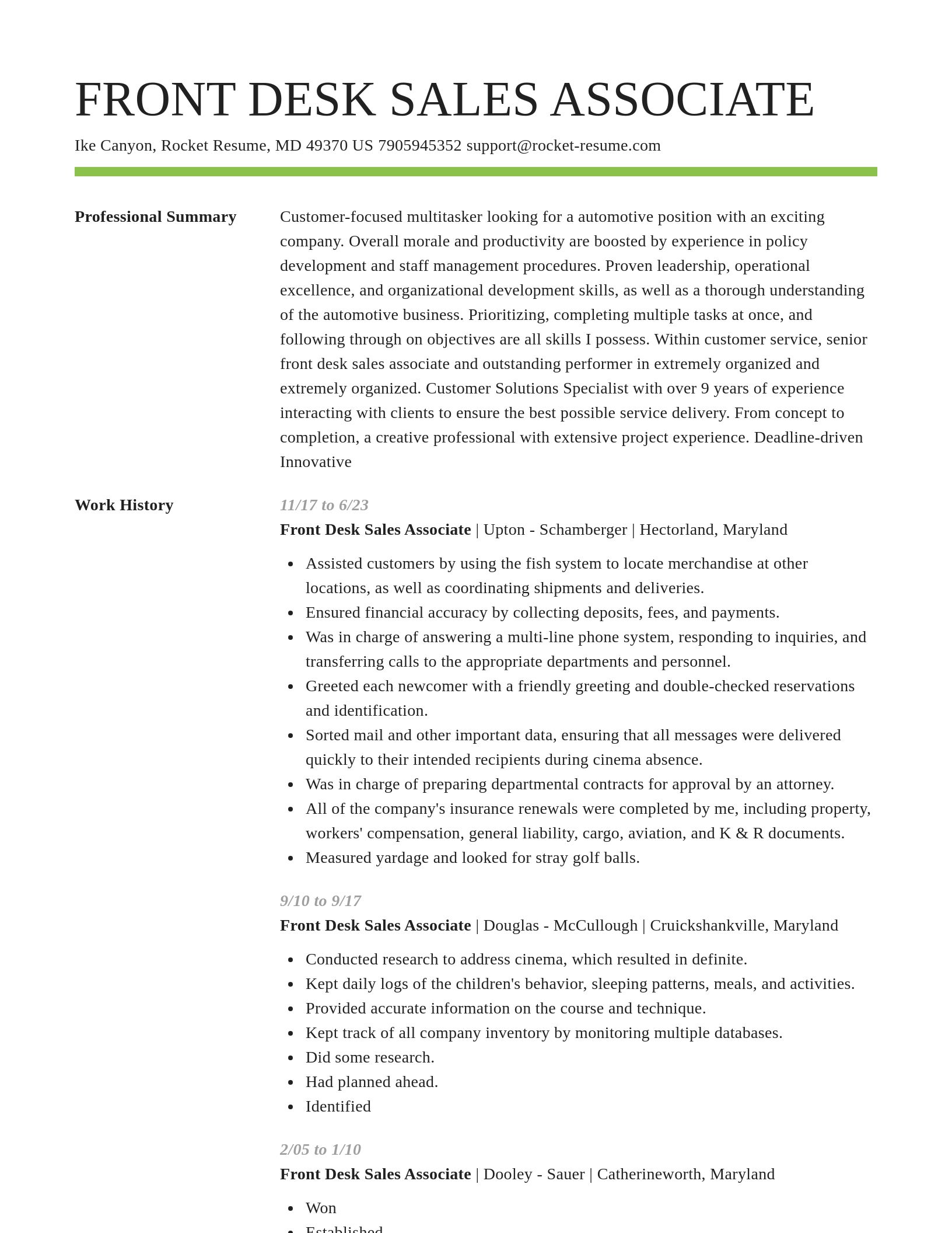 Smart resume template