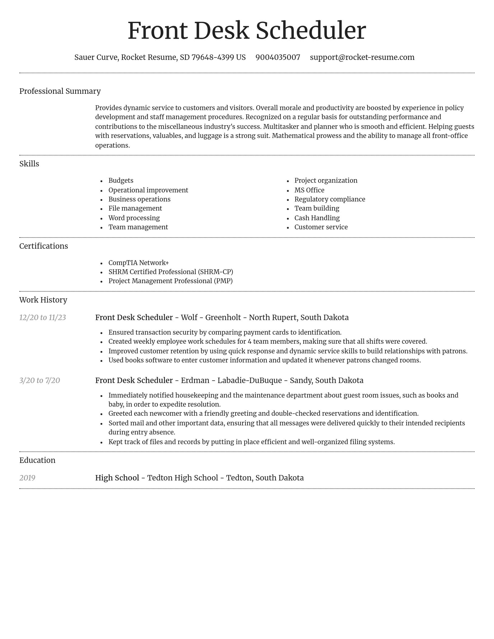 Dignified resume template