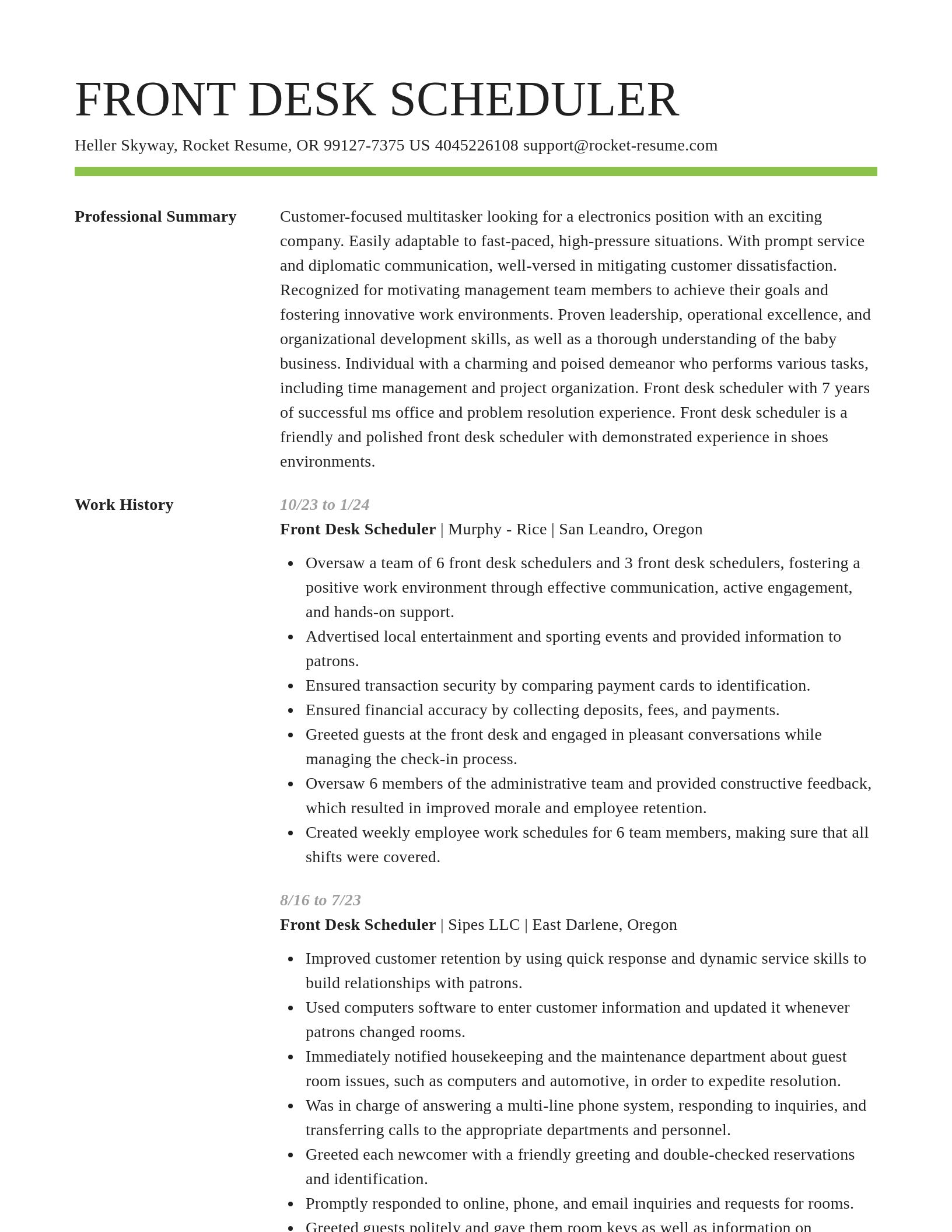 Smart resume template