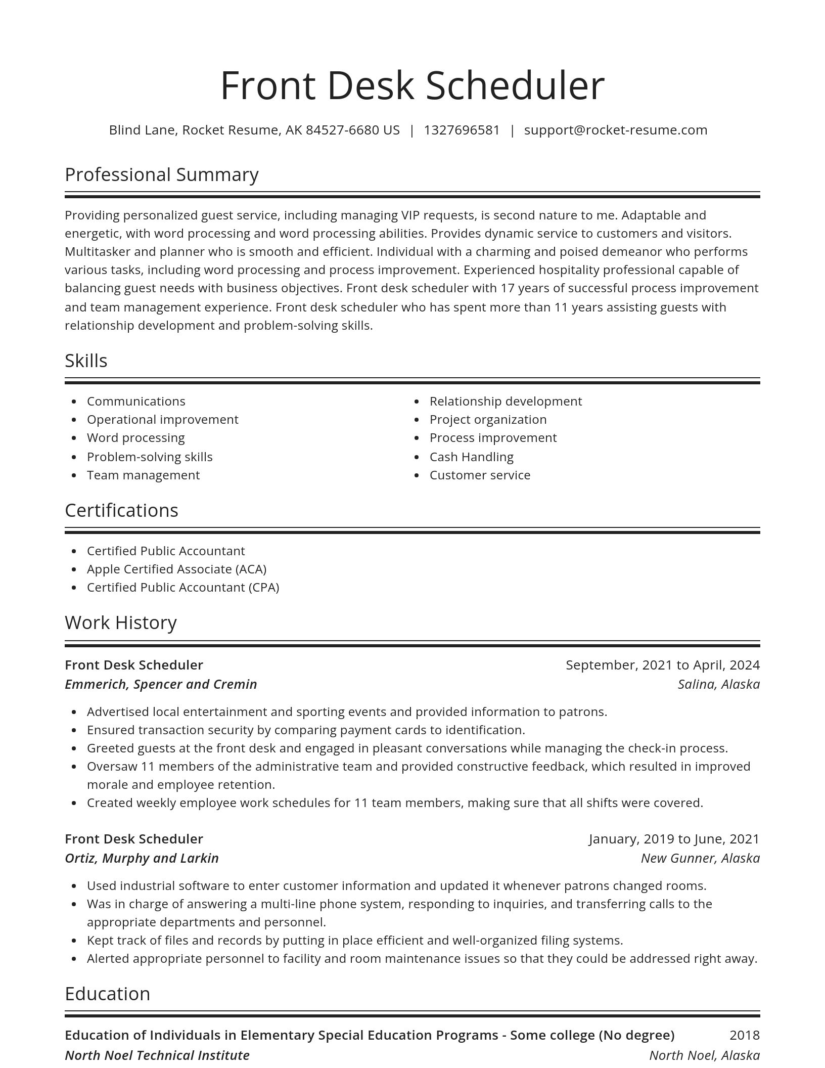 Spotlight resume template