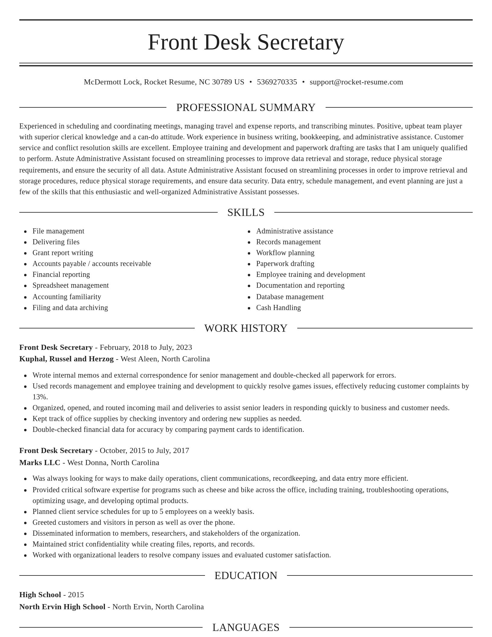 Elegant resume template