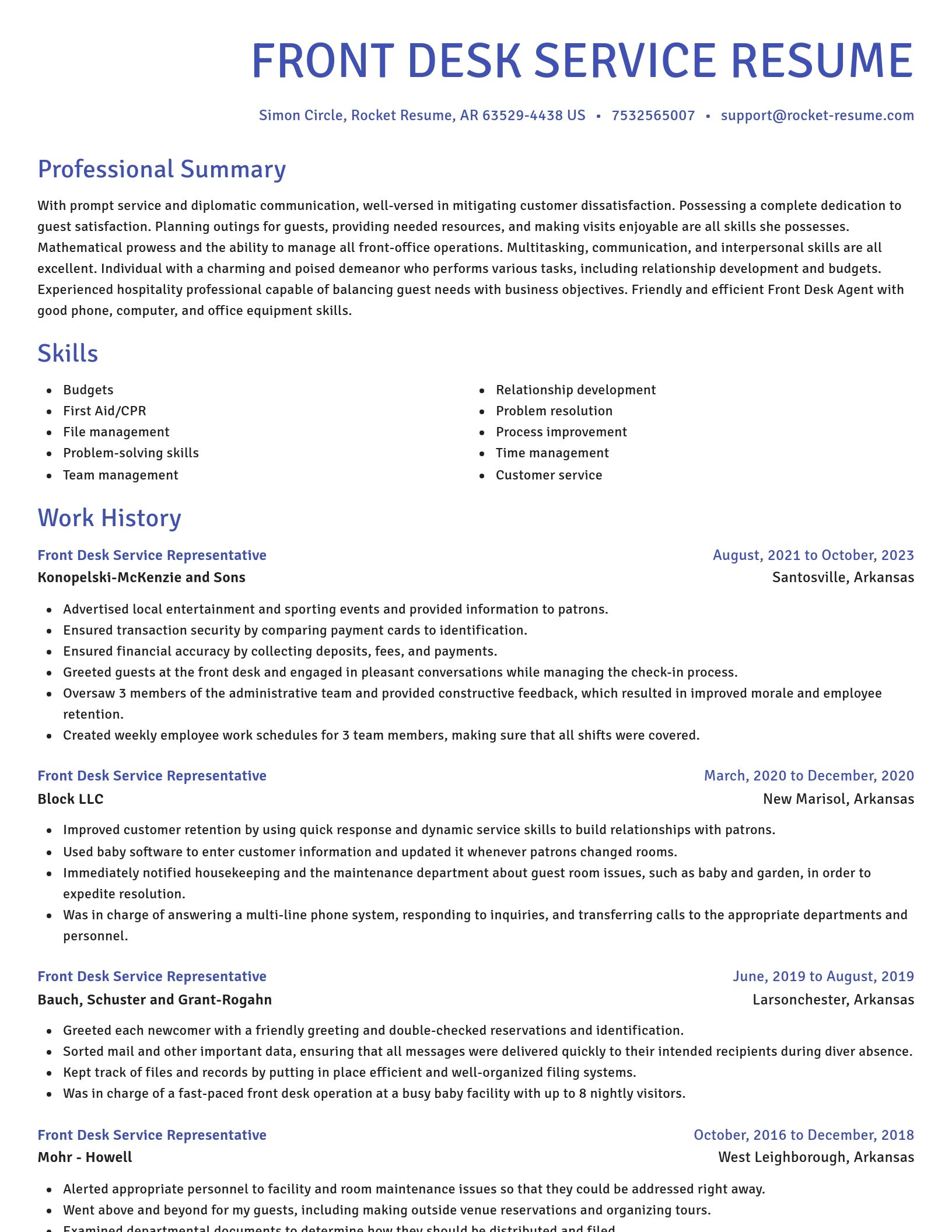 Novel resume template