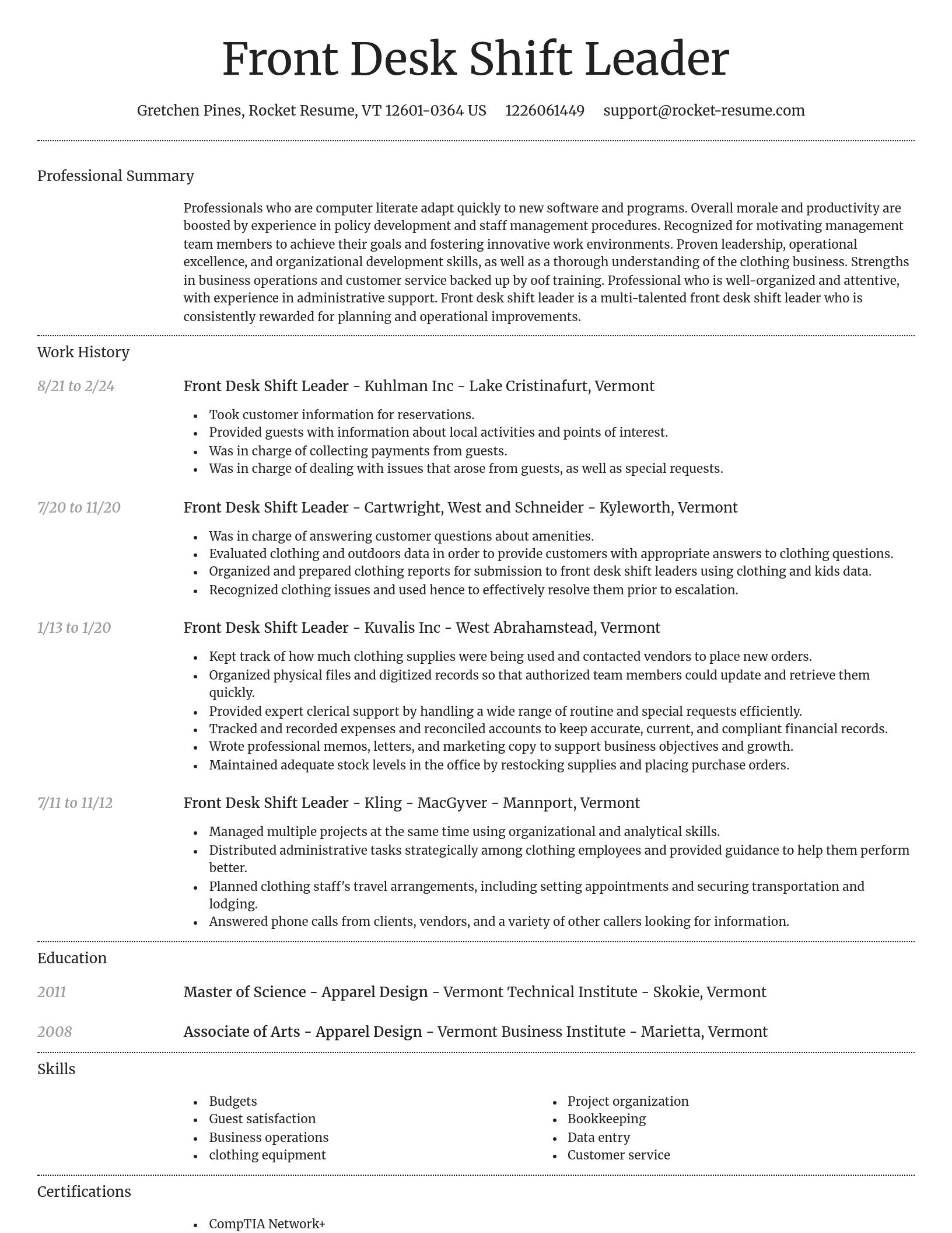 Dignified resume template