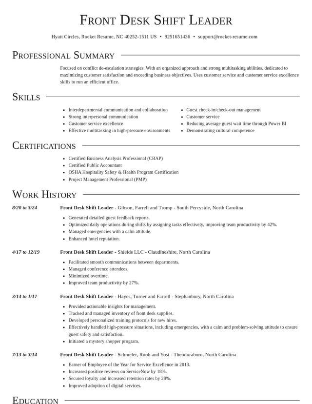 Director resume template