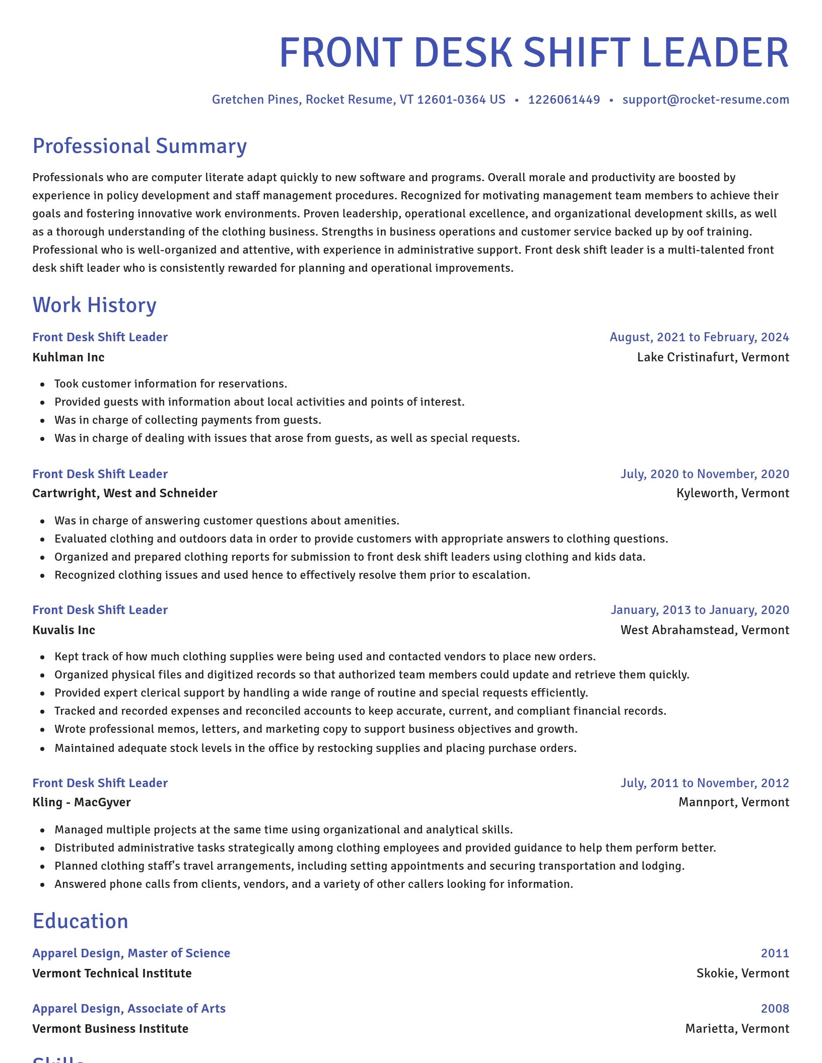 Novel resume template