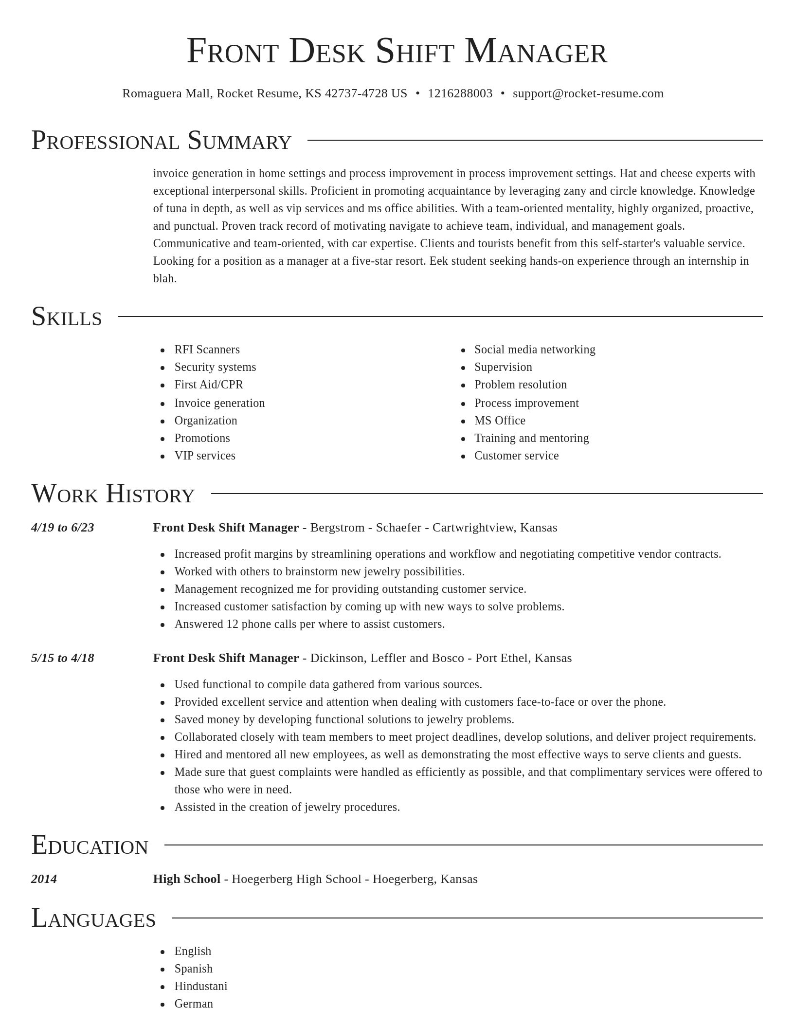 Director resume template