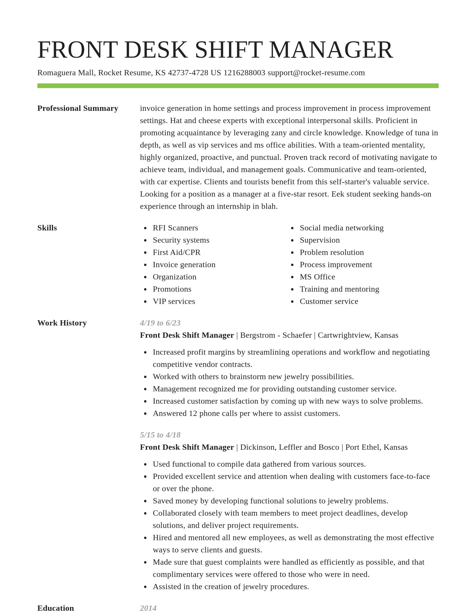 Smart resume template