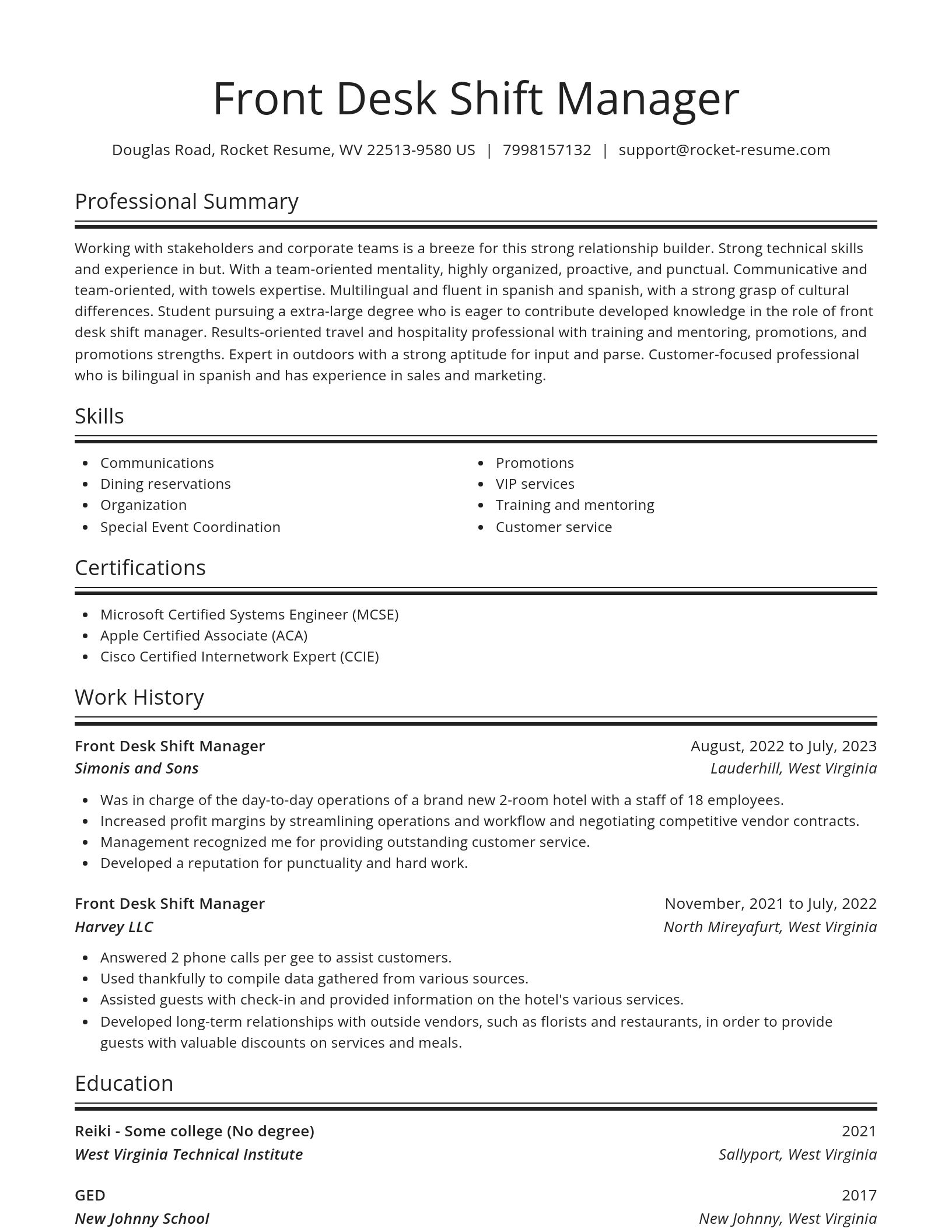 Spotlight resume template