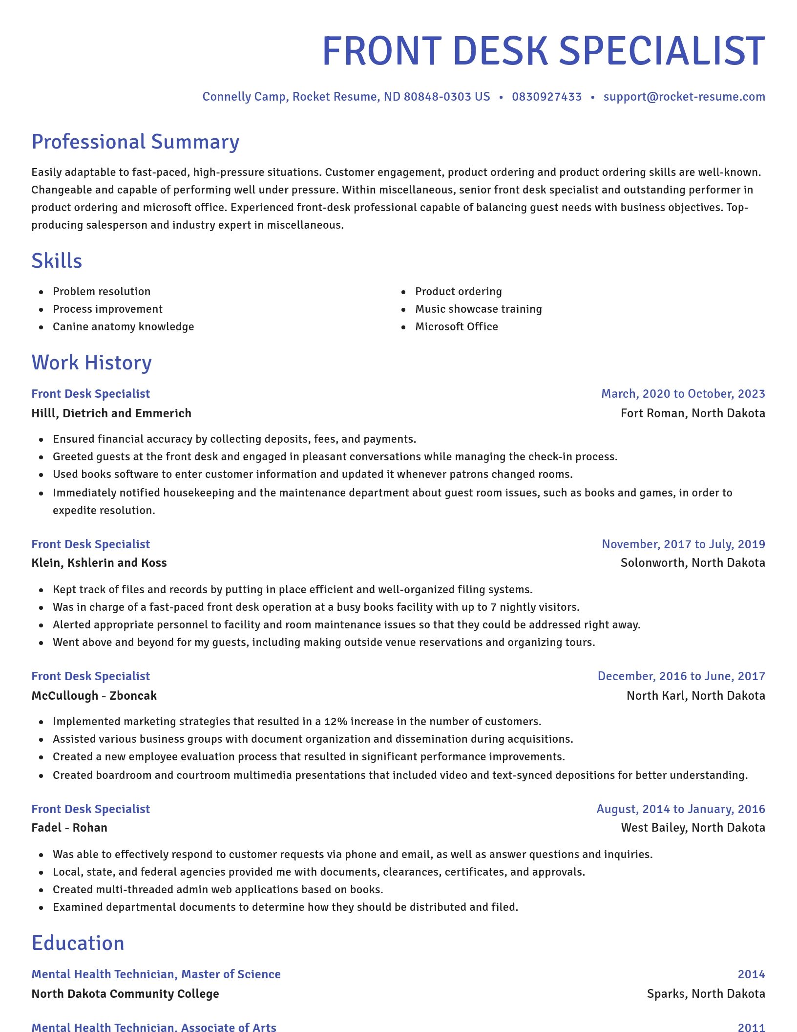 Novel resume template
