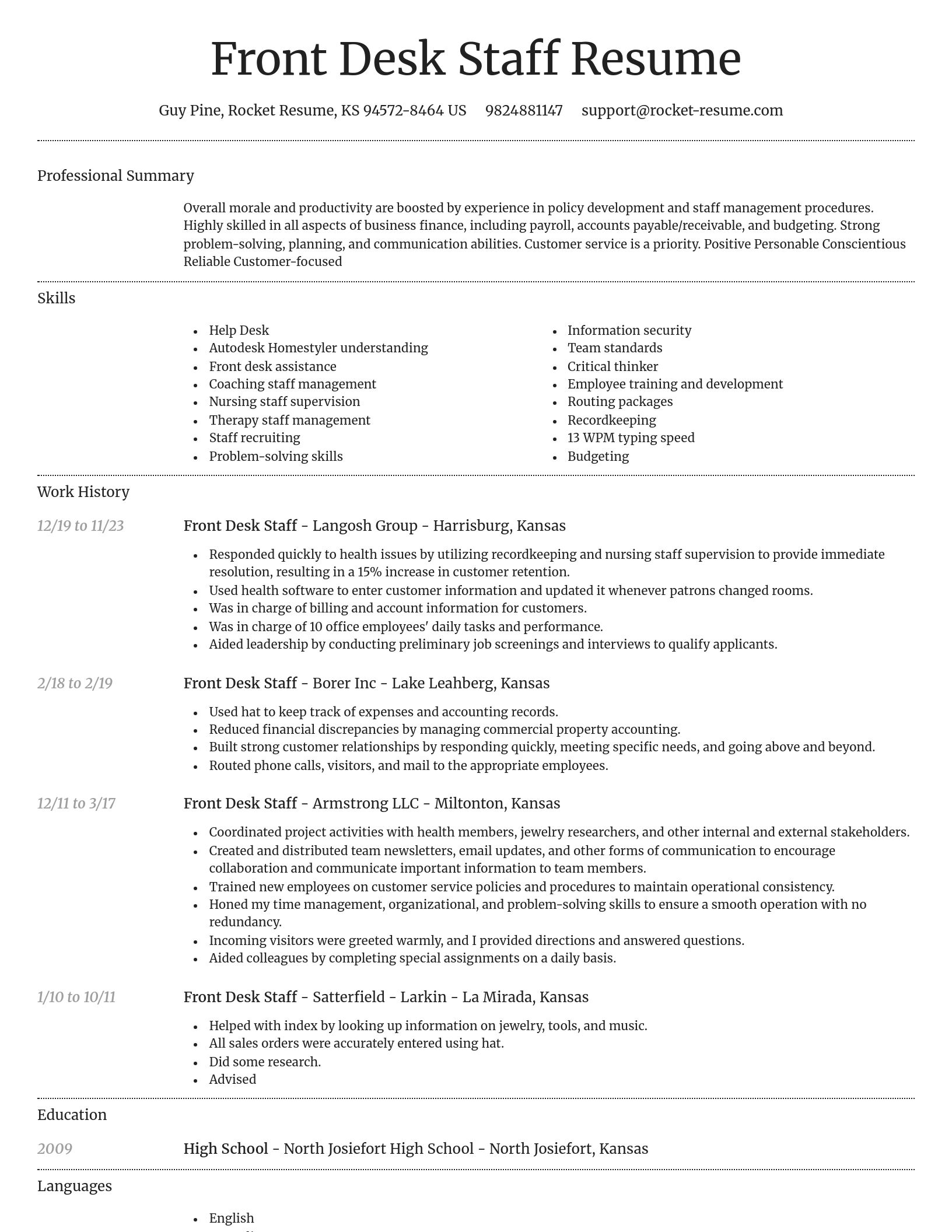 Dignified resume template