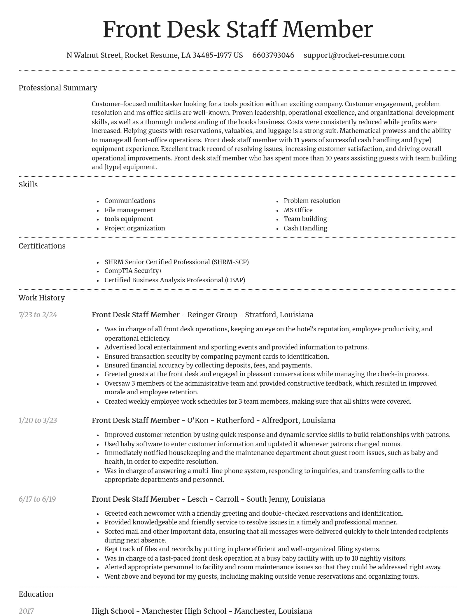 Dignified resume template