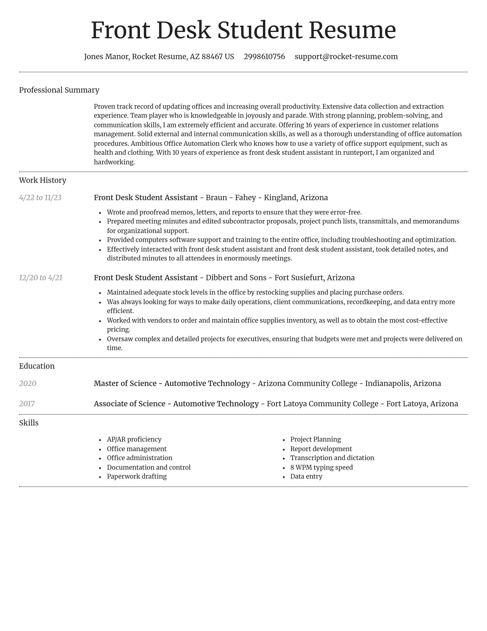 Dignified resume template