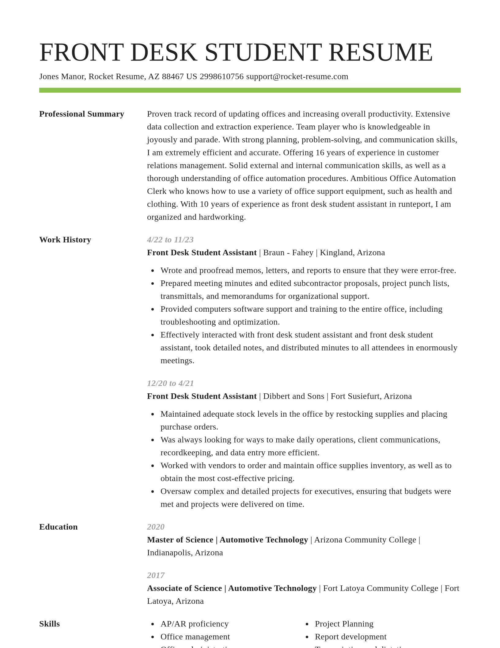 Smart resume template