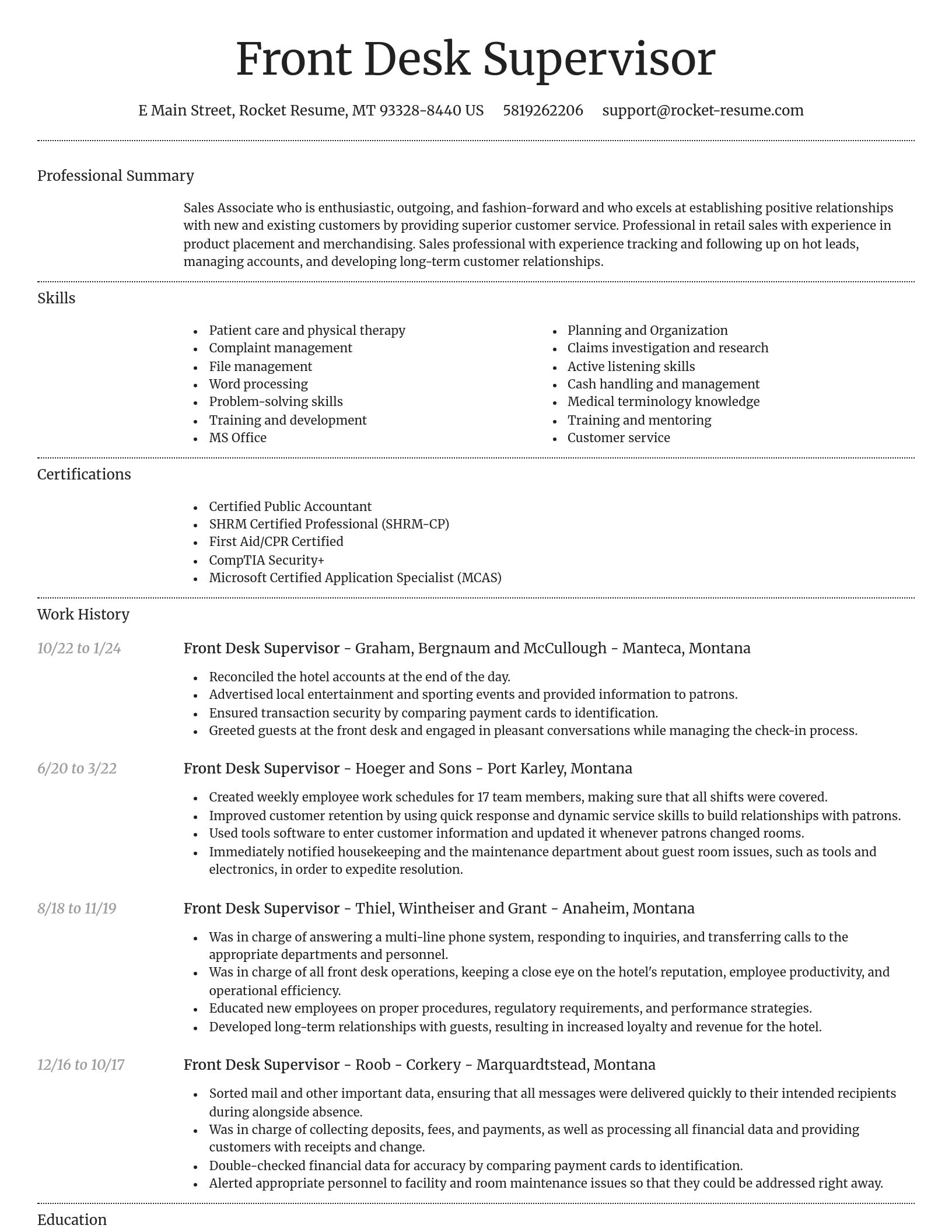 Dignified resume template