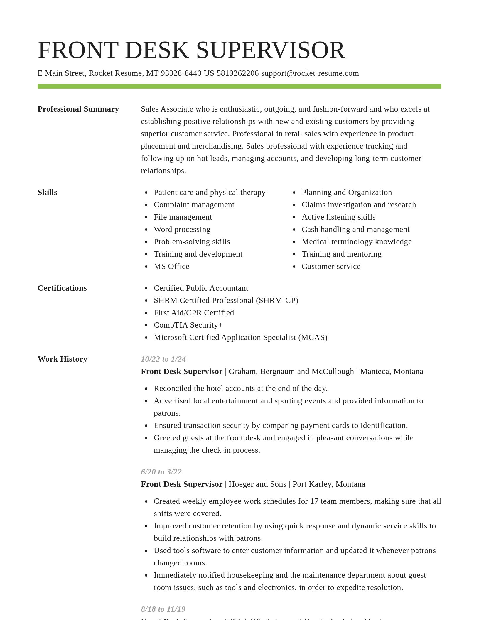 Smart resume template