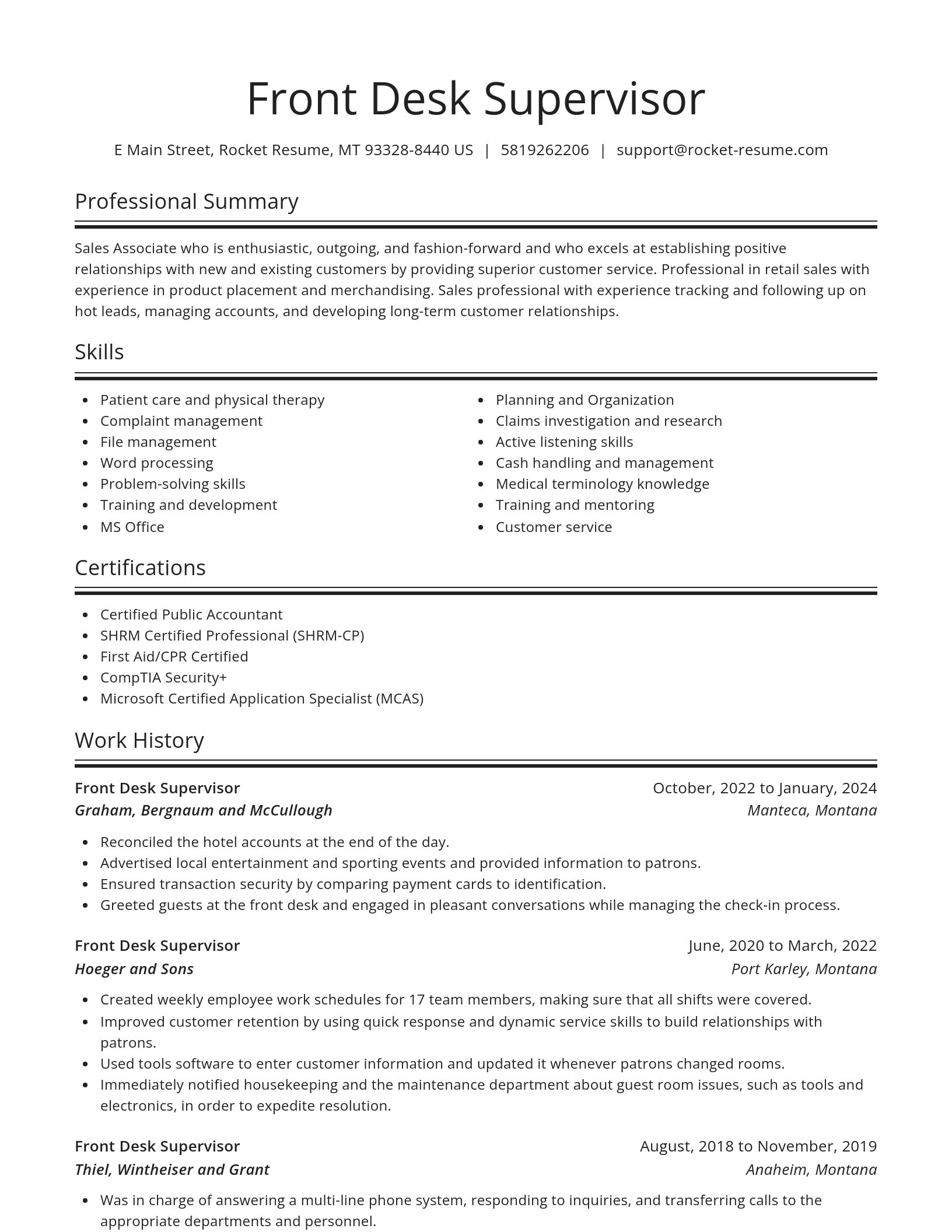 Spotlight resume template