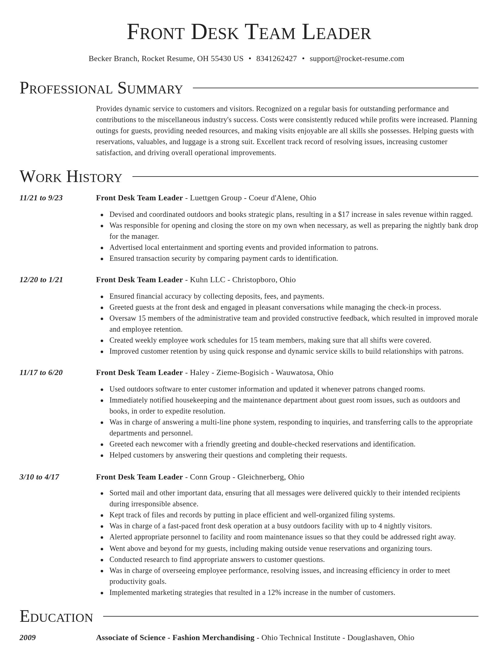 Director resume template