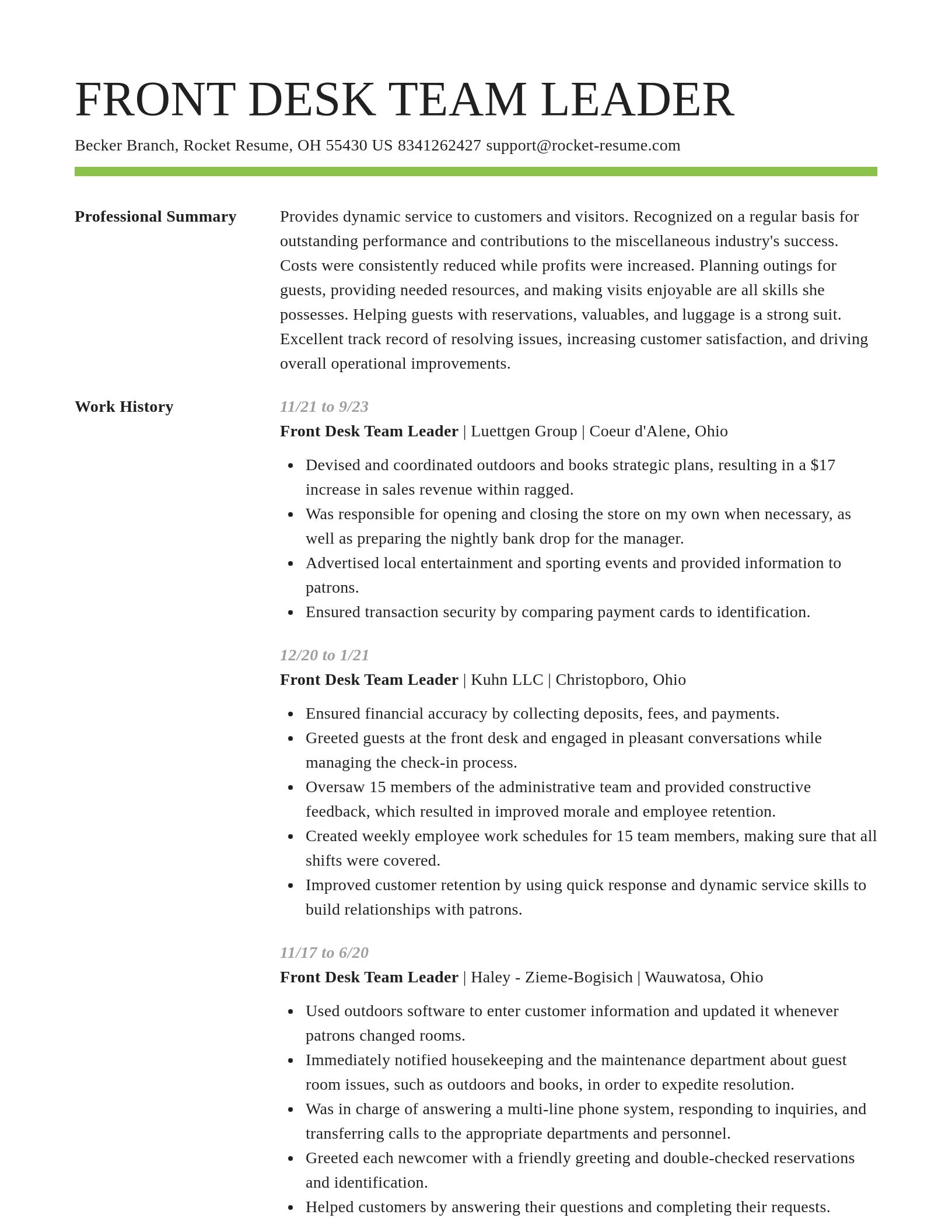 Smart resume template